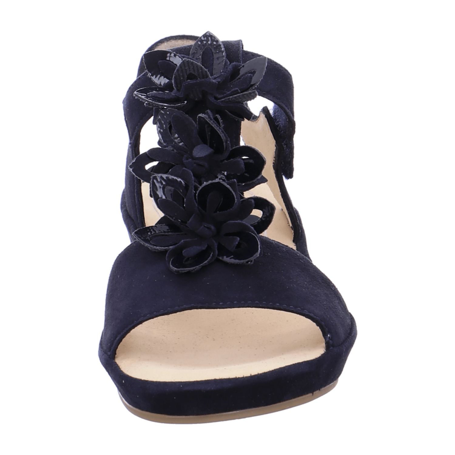 ARA CAPRI Women's T-Bar Sandals with Hook-and-Loop Fastening in Blue Suede