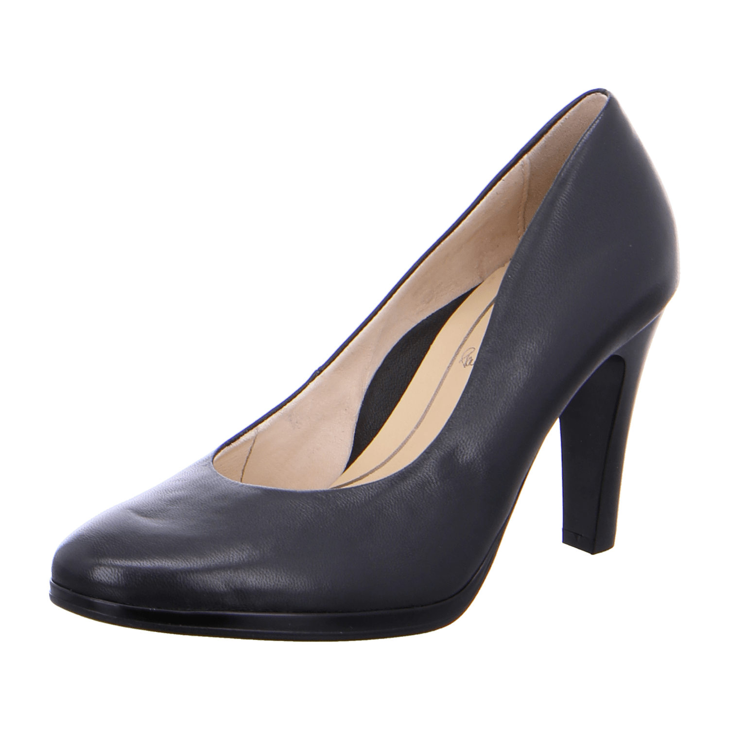 ARA LUXEMBOURG 12-14930-23 Women's Black Smooth Leather Slip-On Pumps