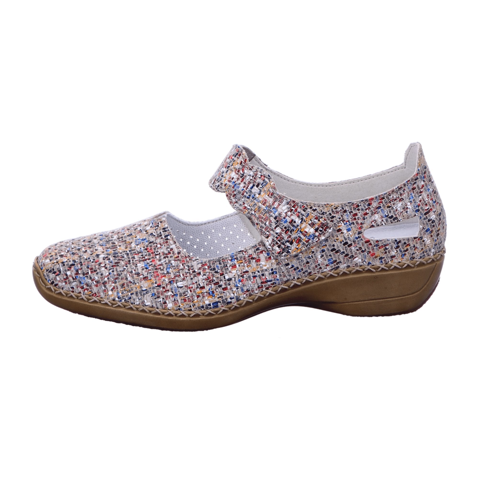 Rieker Colorful Women's Slip-On Shoes Comfortable Leather Casual Footwear
