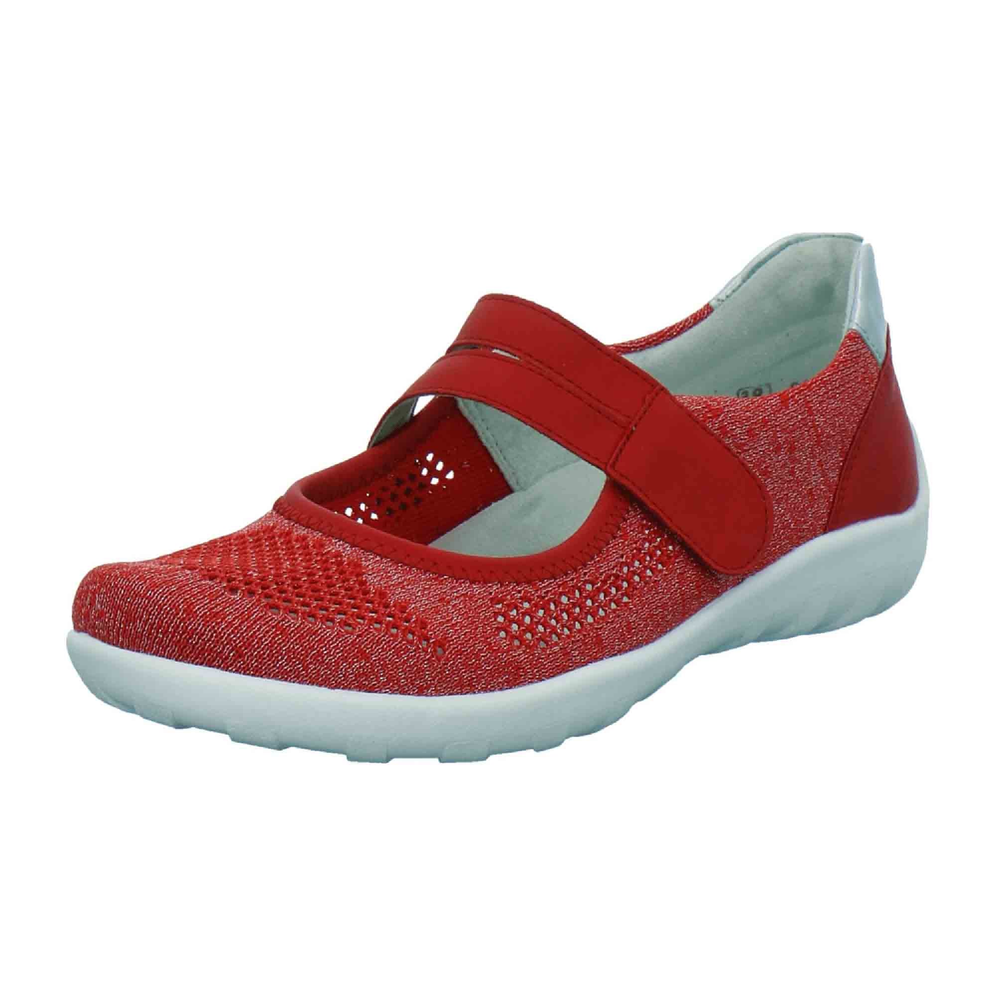 Remonte R3506-33 Red Silver Women's Shoes with Velcro Synthetic Textile Leather