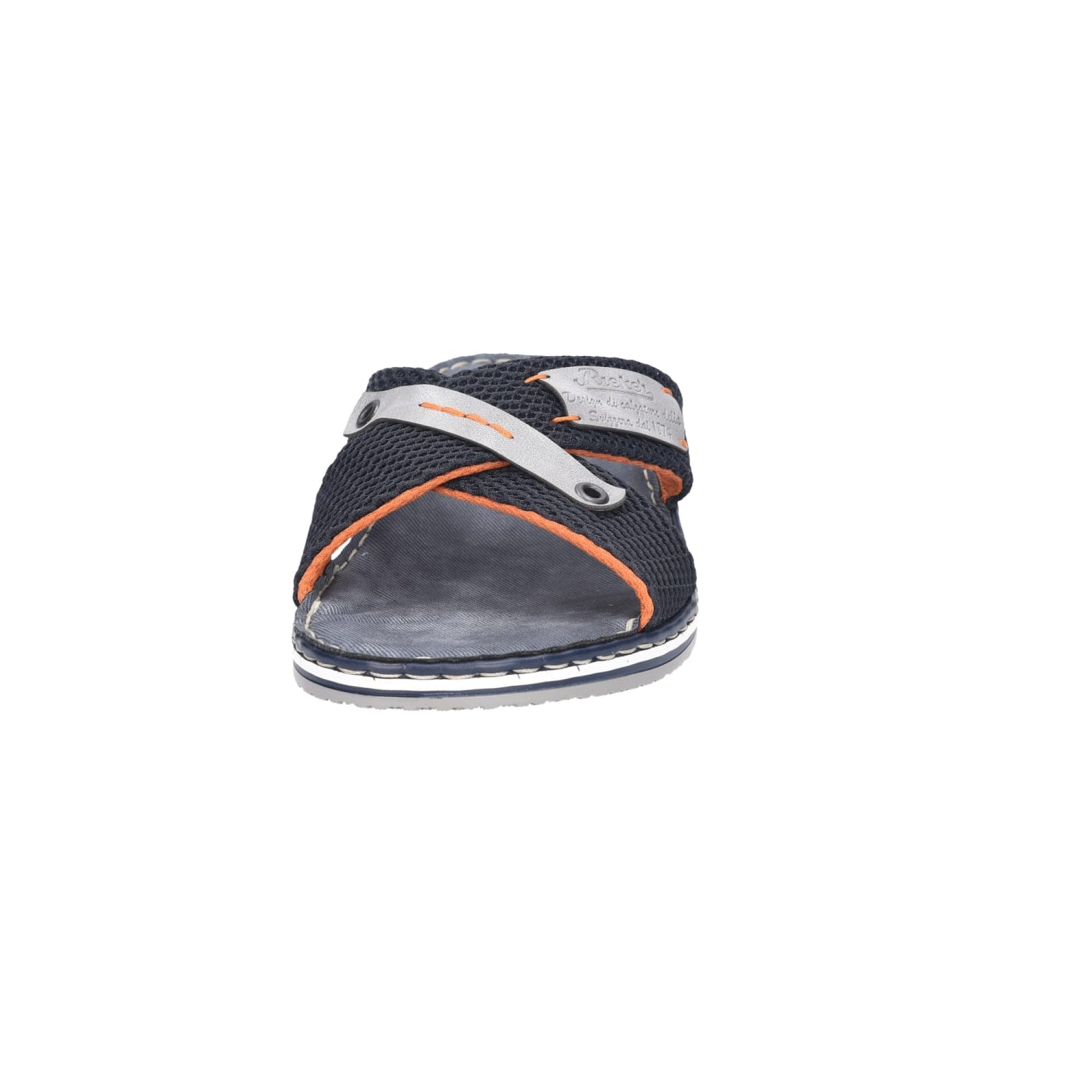 Rieker Blue Slip-On Sandals with Shock Absorbing Sole and Comfort Fit