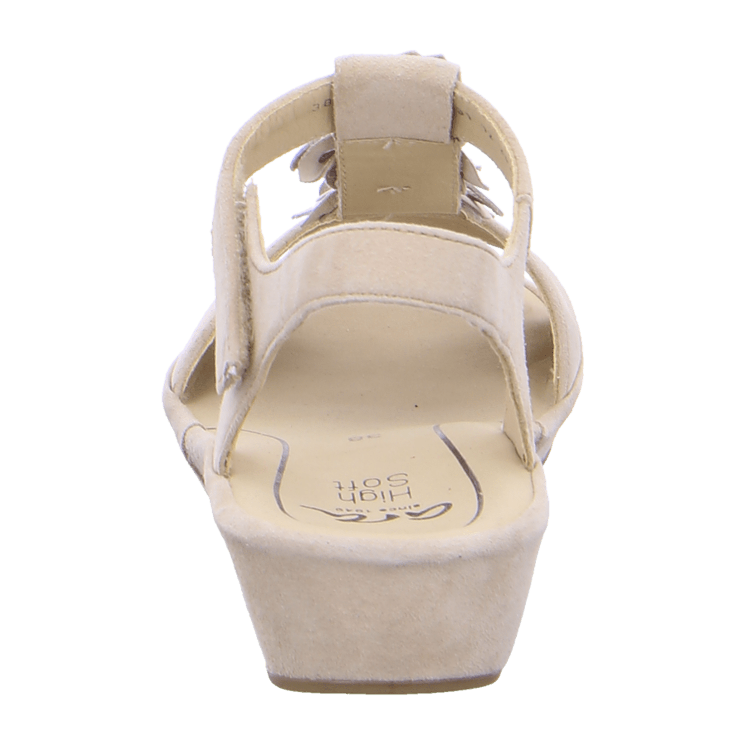 ARA CAPRI Women's T-Bar Sandals Beige Nubuck Leather with Hook-and-Loop Fastening