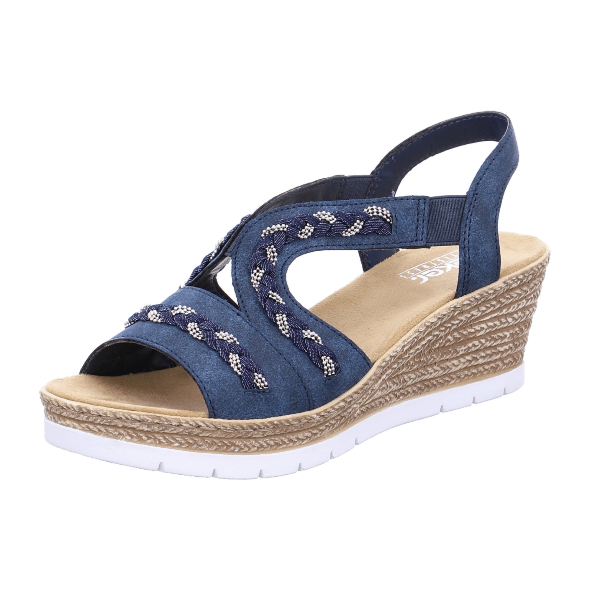 Rieker 619D814 Women's Blue Slip-On Shoes Synthetic Spring Summer Casual