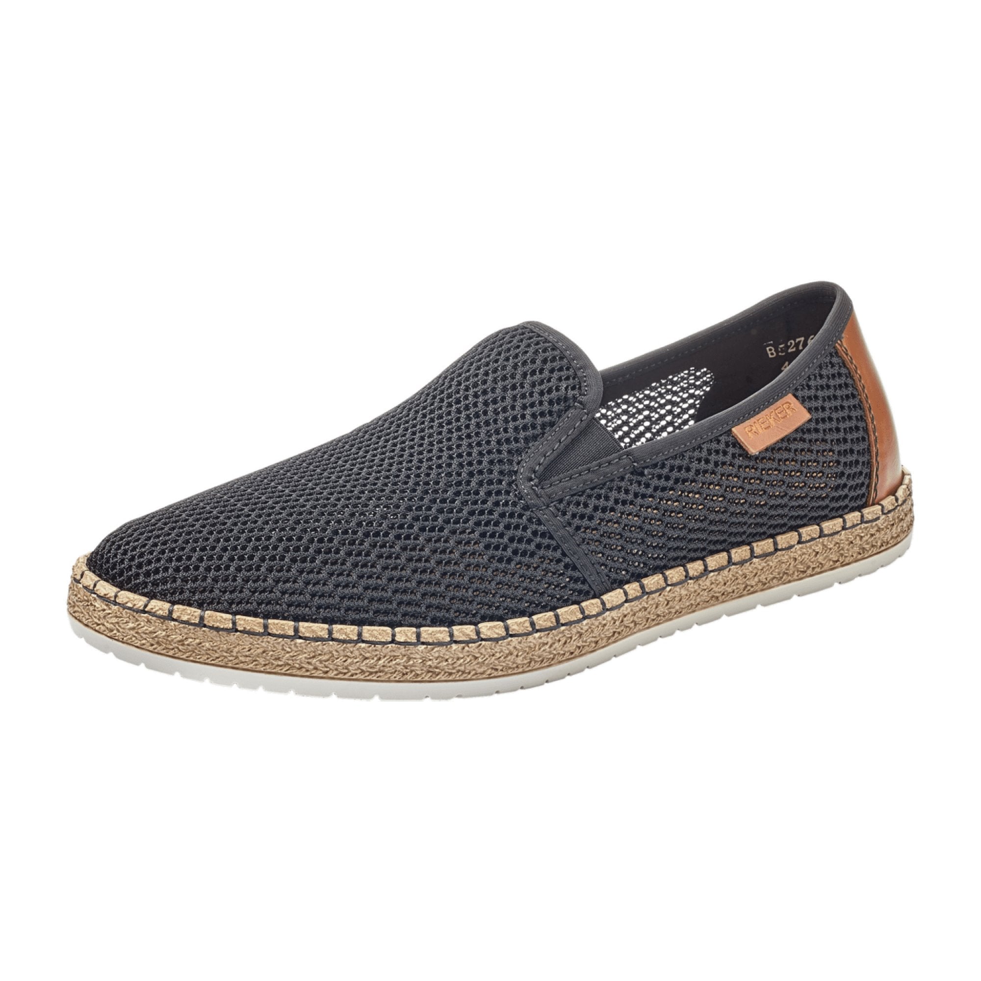 Rieker Men's Black Slip-On Shoes with Soft Insole and Shock Absorbing Sole