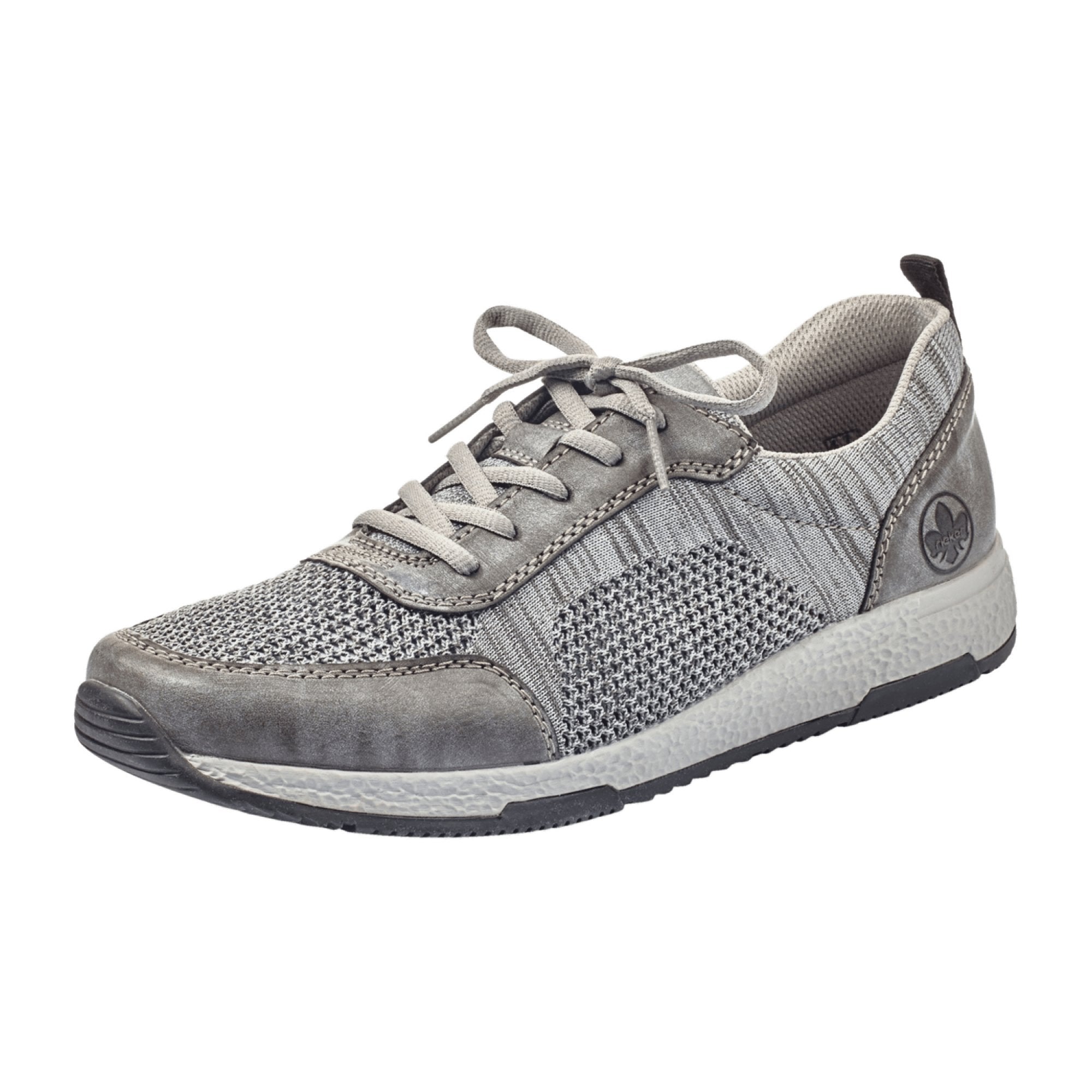 Rieker Men's Grey Athletic Lace-Up Shoes Casual Comfortable Sneakers