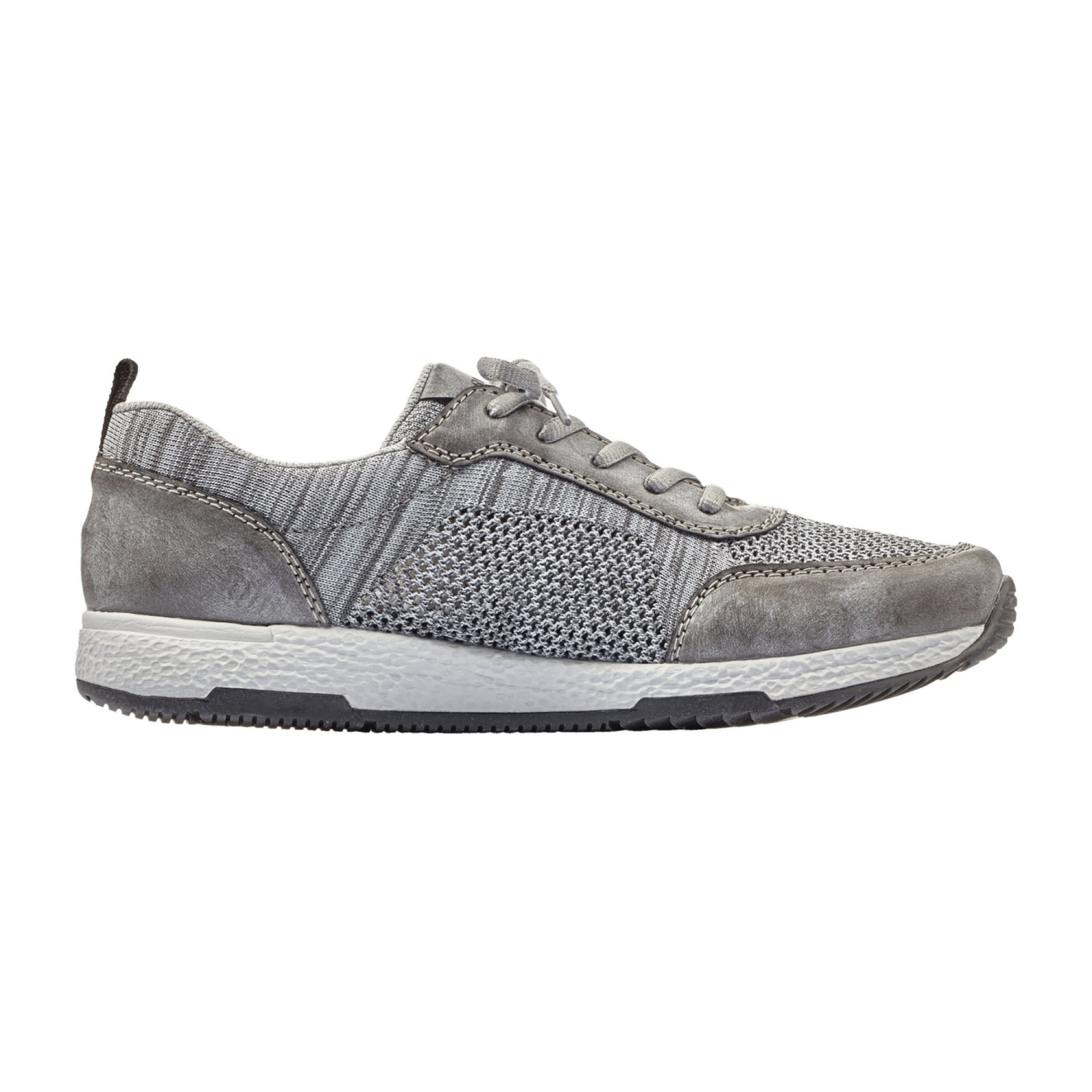 Rieker Men's Grey Athletic Lace-Up Shoes Casual Comfortable Sneakers