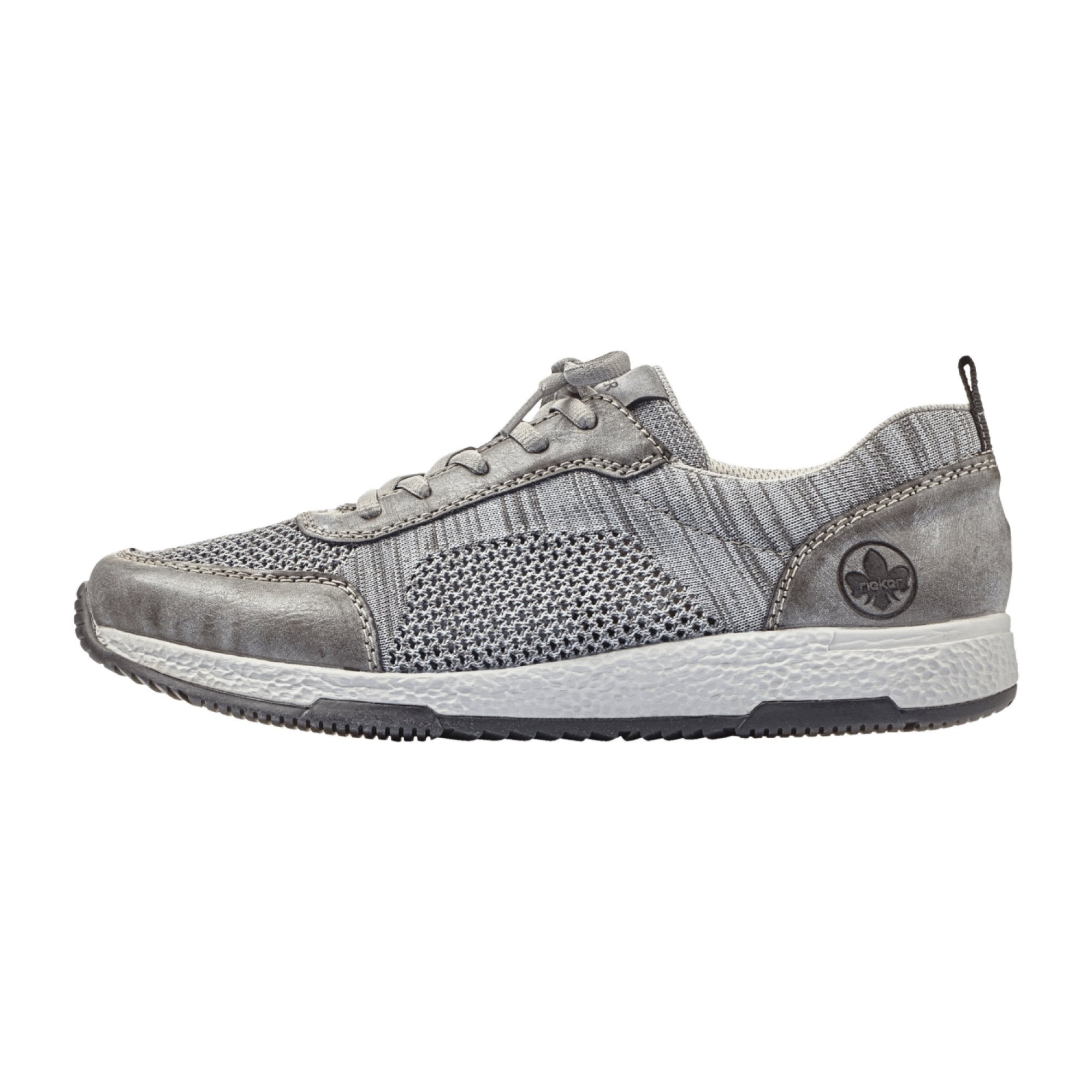 Rieker Men's Grey Athletic Lace-Up Shoes Casual Comfortable Sneakers