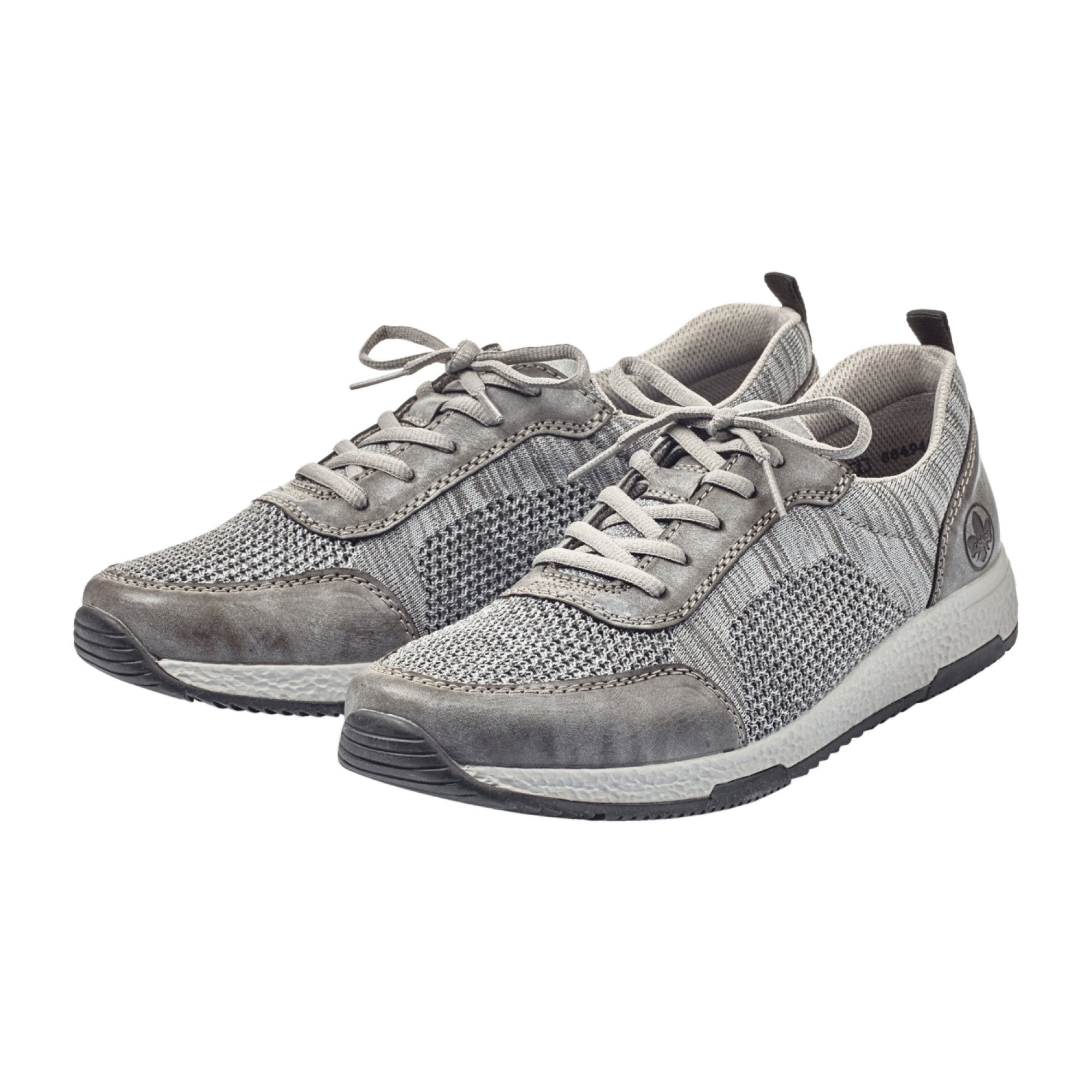 Rieker Men's Grey Athletic Lace-Up Shoes Casual Comfortable Sneakers