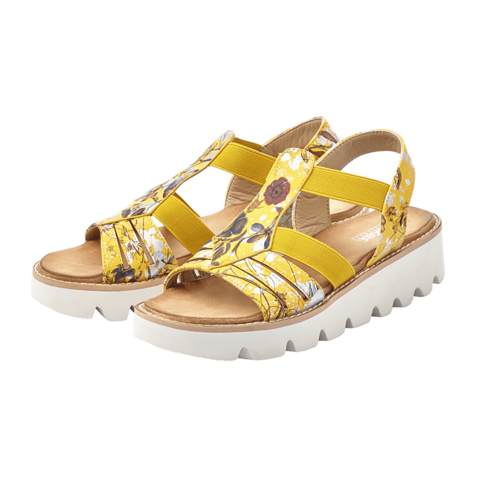 Rieker Bouna Yellow Women's Sandals Open Toe Comfortable Spring Summer Shoes