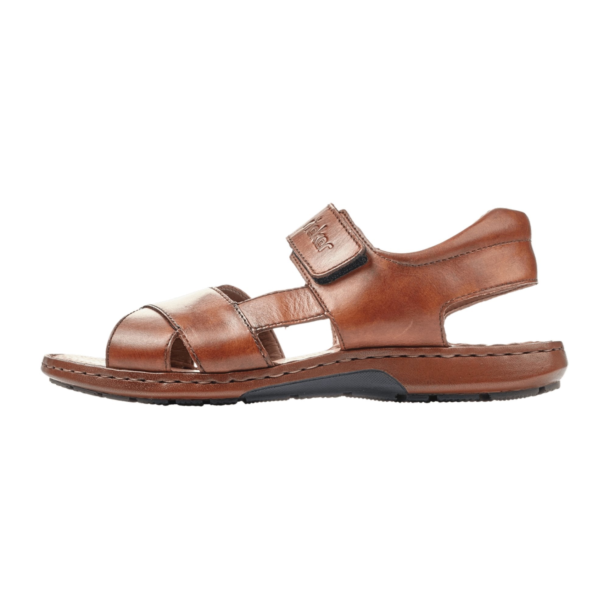 Rieker Men's Brown Slip-On Sandals with Comfort Footbed and Adjustable Strap