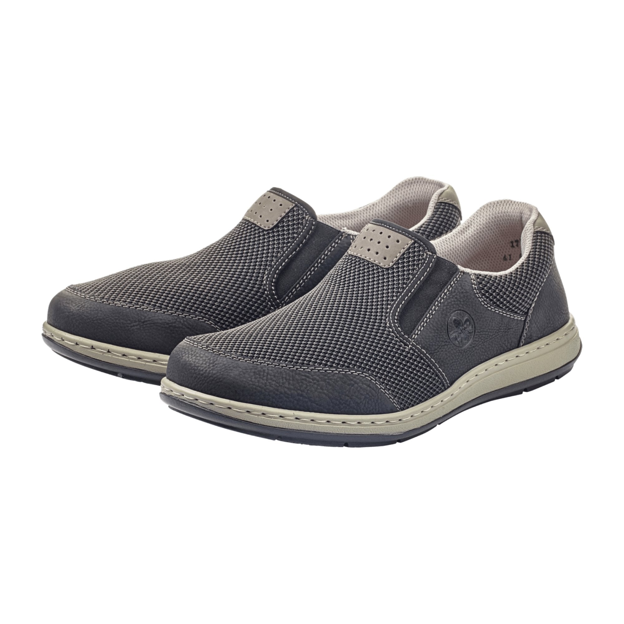 Rieker Gray Slip-On Shoes Comfortable Shock Absorbing Sole Removable Insole