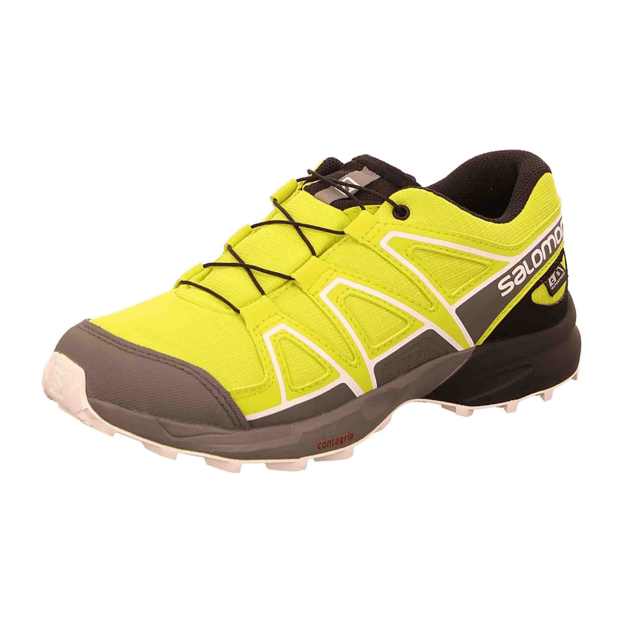 Salomon running shoes for boys for children, green