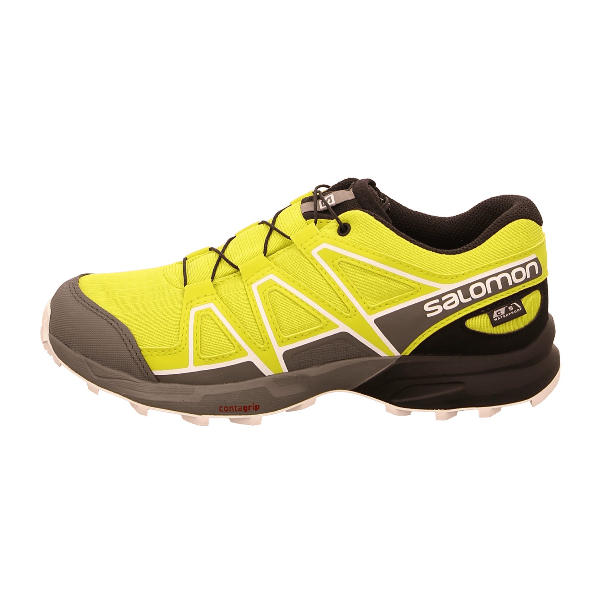 Salomon running shoes for boys for children, green