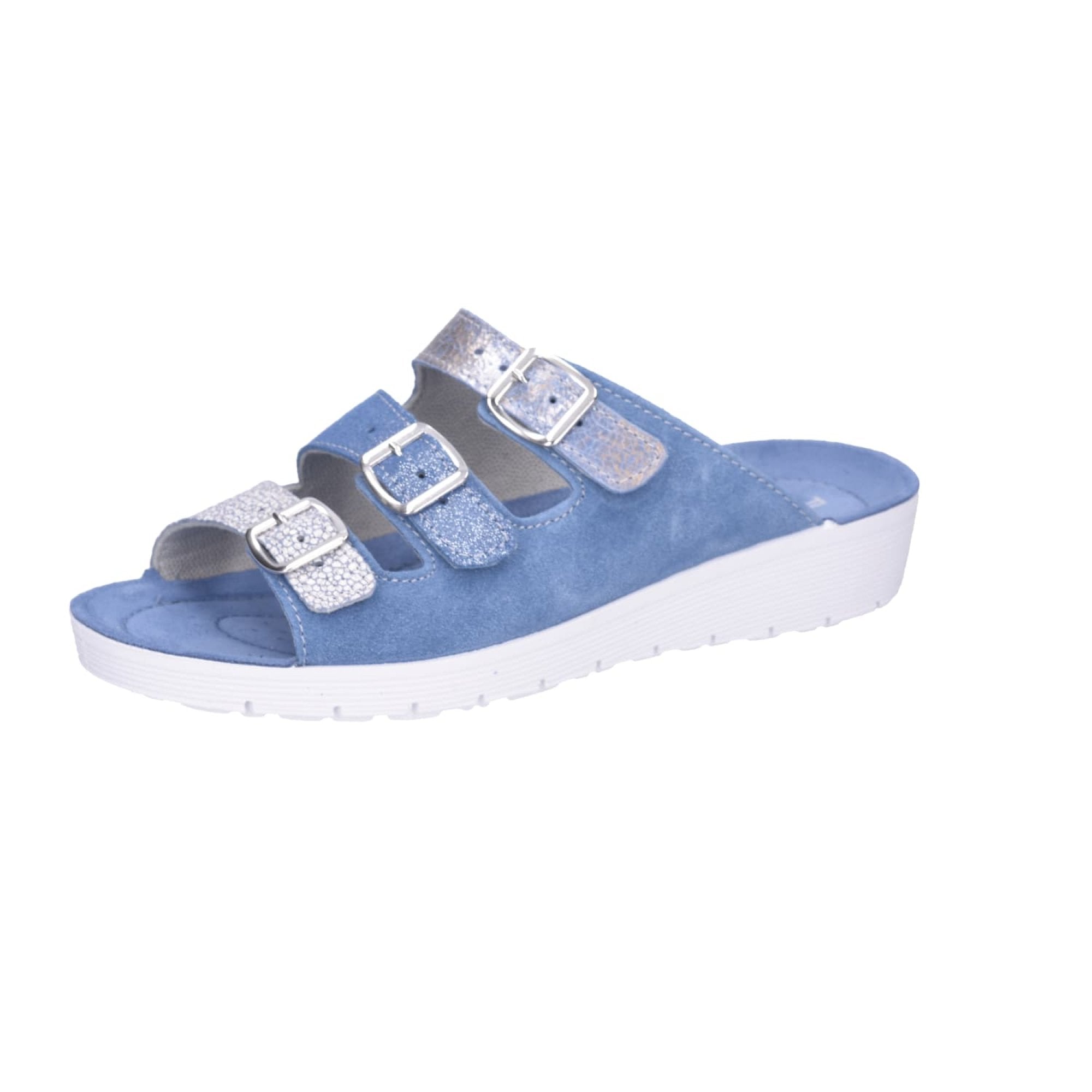 Rohde Blue Footbed Slide Sandals for Women Comfortable Casual Footwear