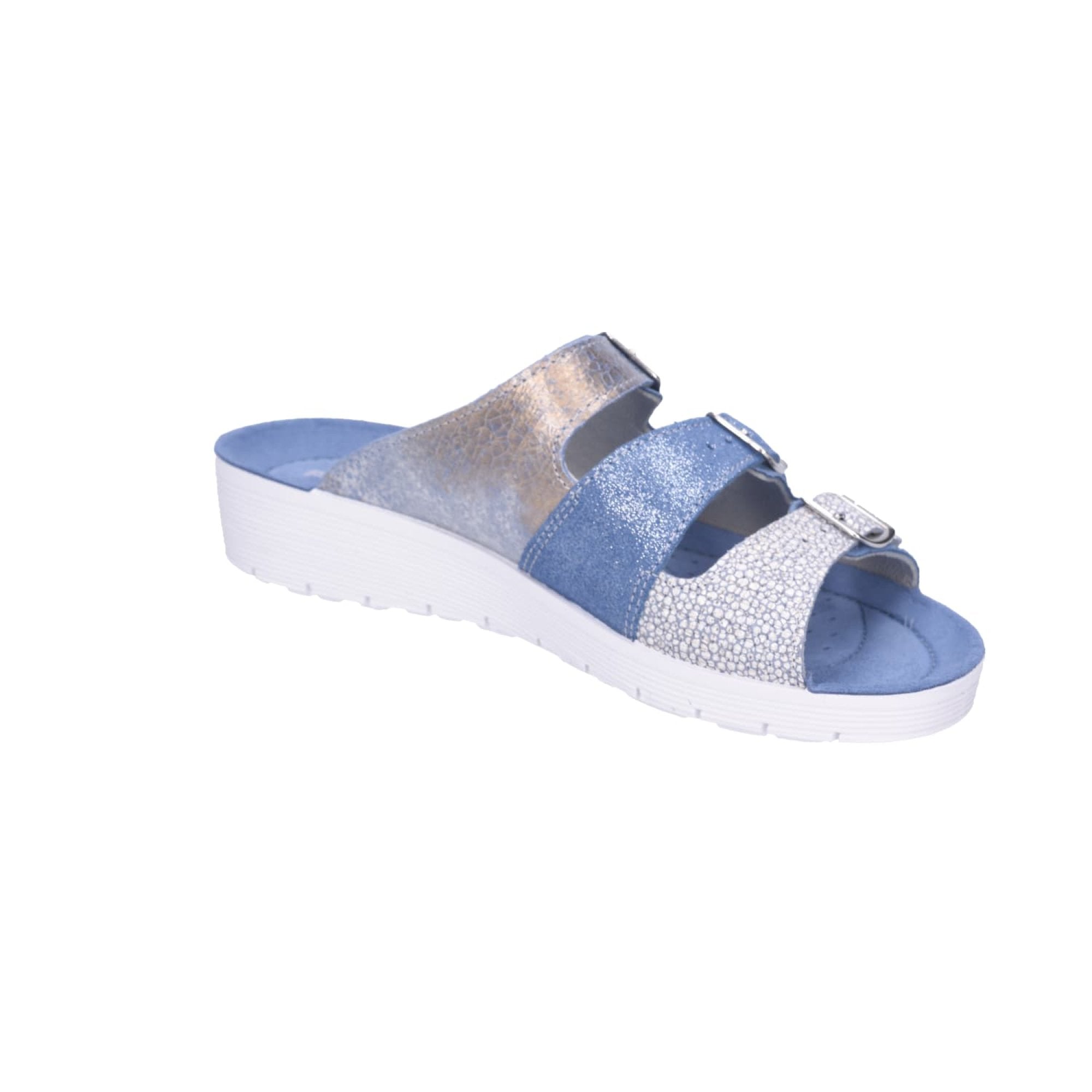 Rohde Blue Footbed Slide Sandals for Women Comfortable Casual Footwear