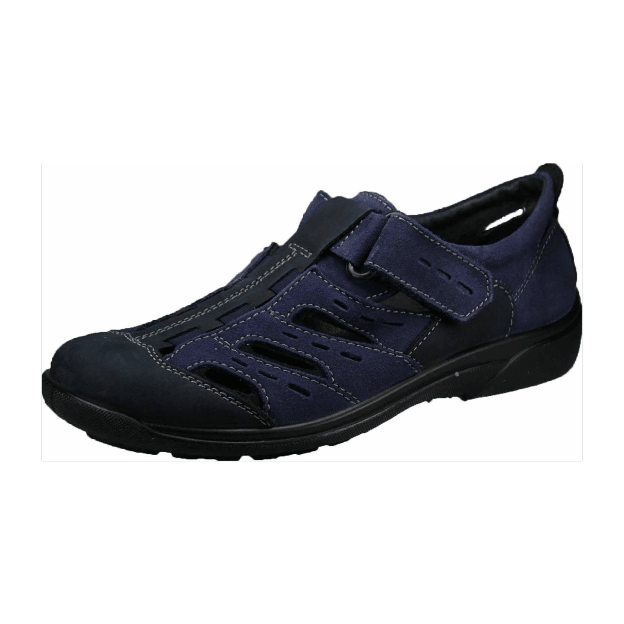 Rohde Comfortable Men's Blue Sandals with Velour Leather and Velcro Closure