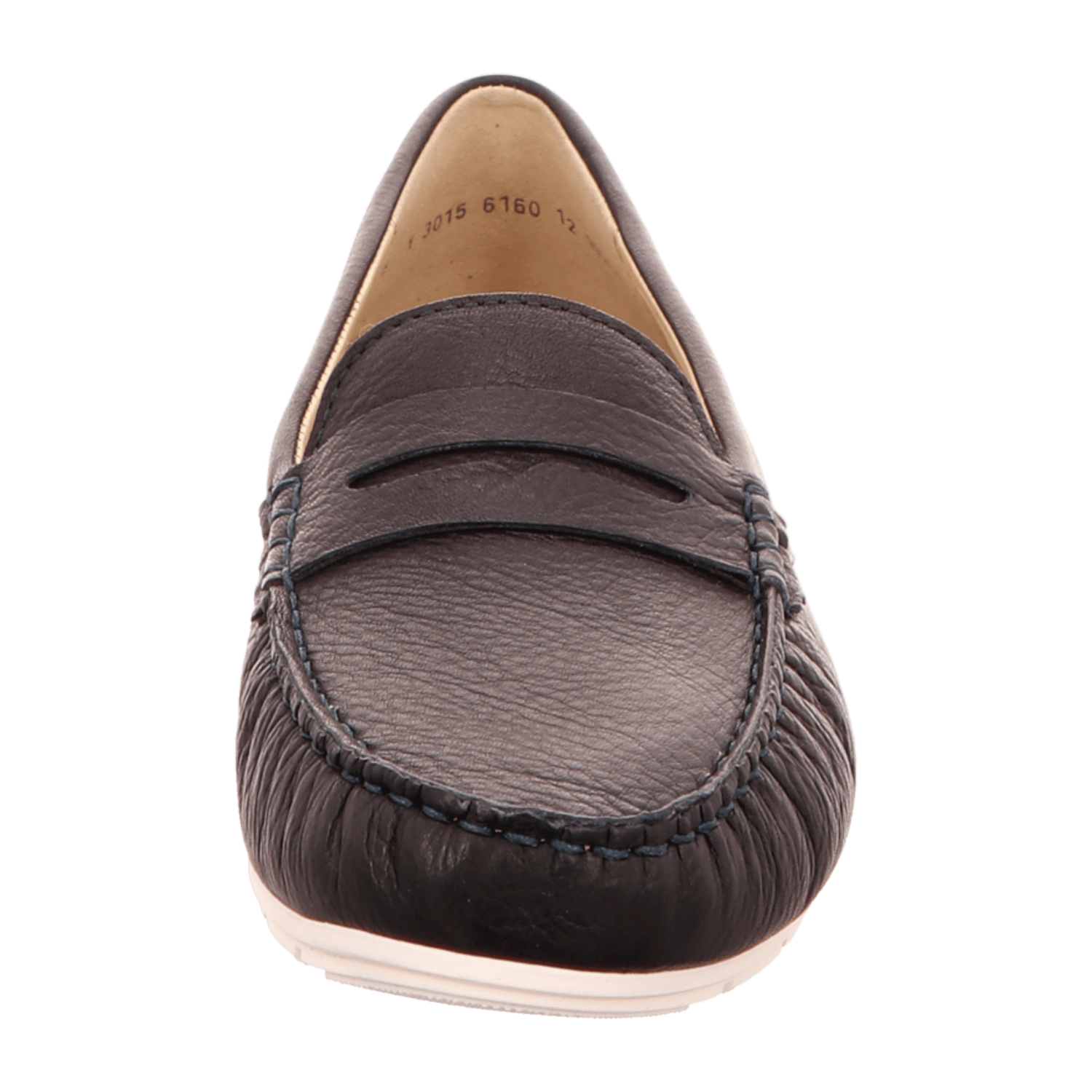 ARA Alabama Women's Smooth Leather Blue Slip-On Moccasin with Leather Lining