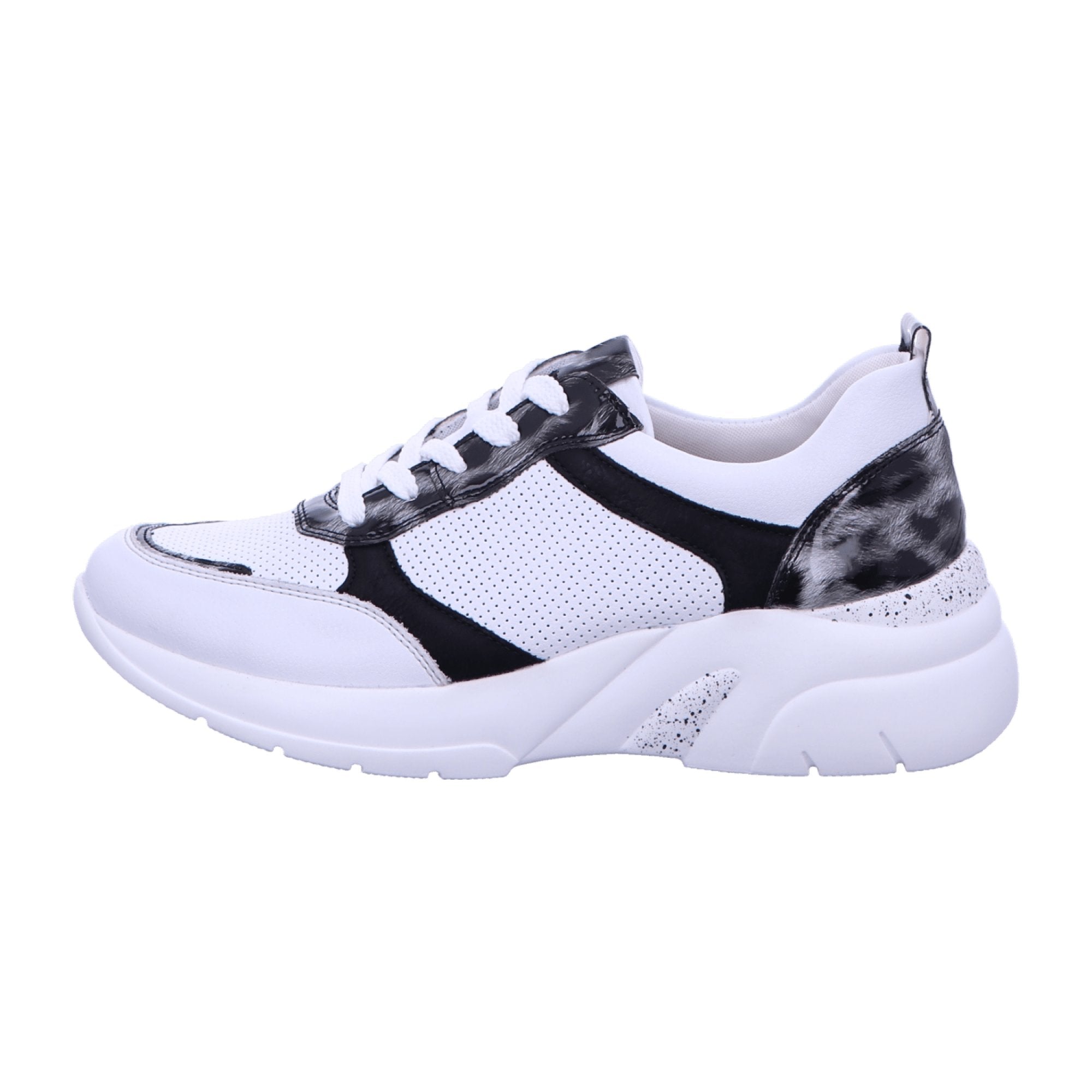 Remonte White Athletic Lace-Up Shoes for Women Leather Textile Synthetic