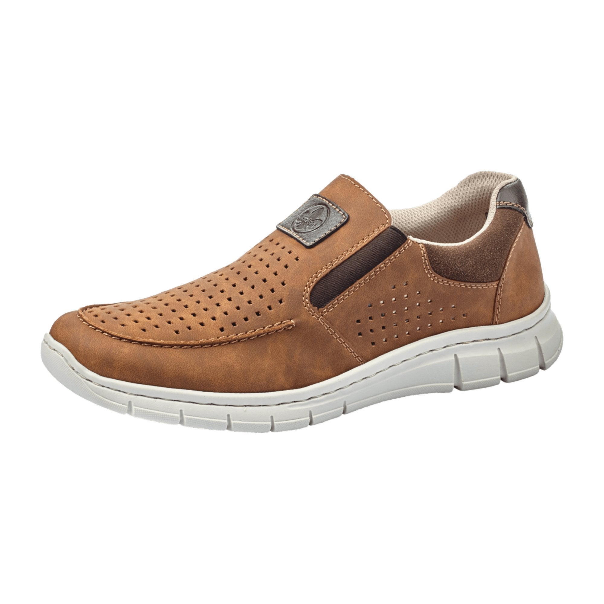Rieker Men's Brown Slip-On Shoes Comfortable Synthetic Casual Footwear