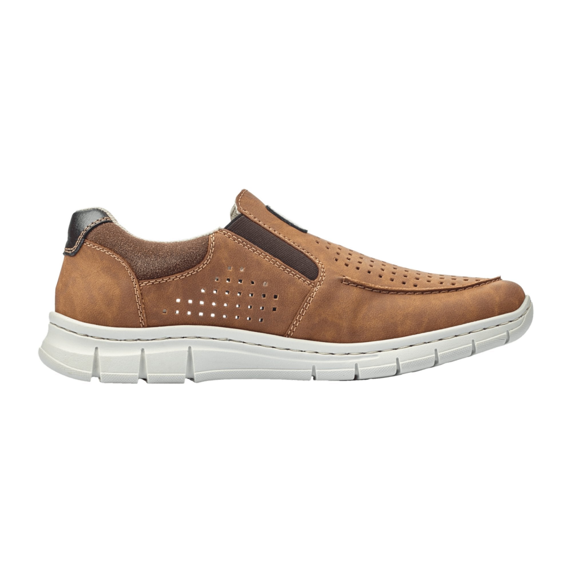 Rieker Men's Brown Slip-On Shoes Comfortable Synthetic Casual Footwear
