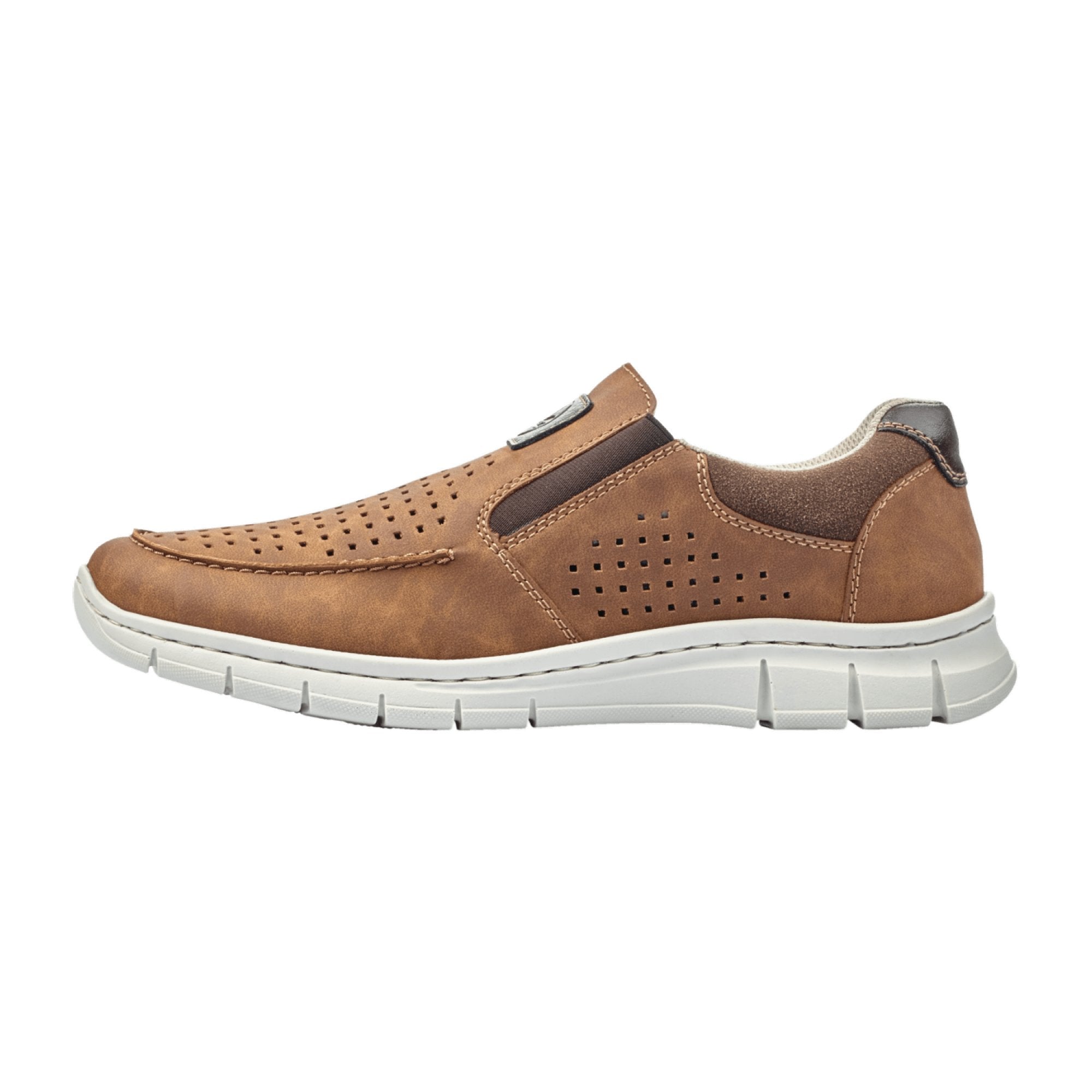 Rieker Men's Brown Slip-On Shoes Comfortable Synthetic Casual Footwear