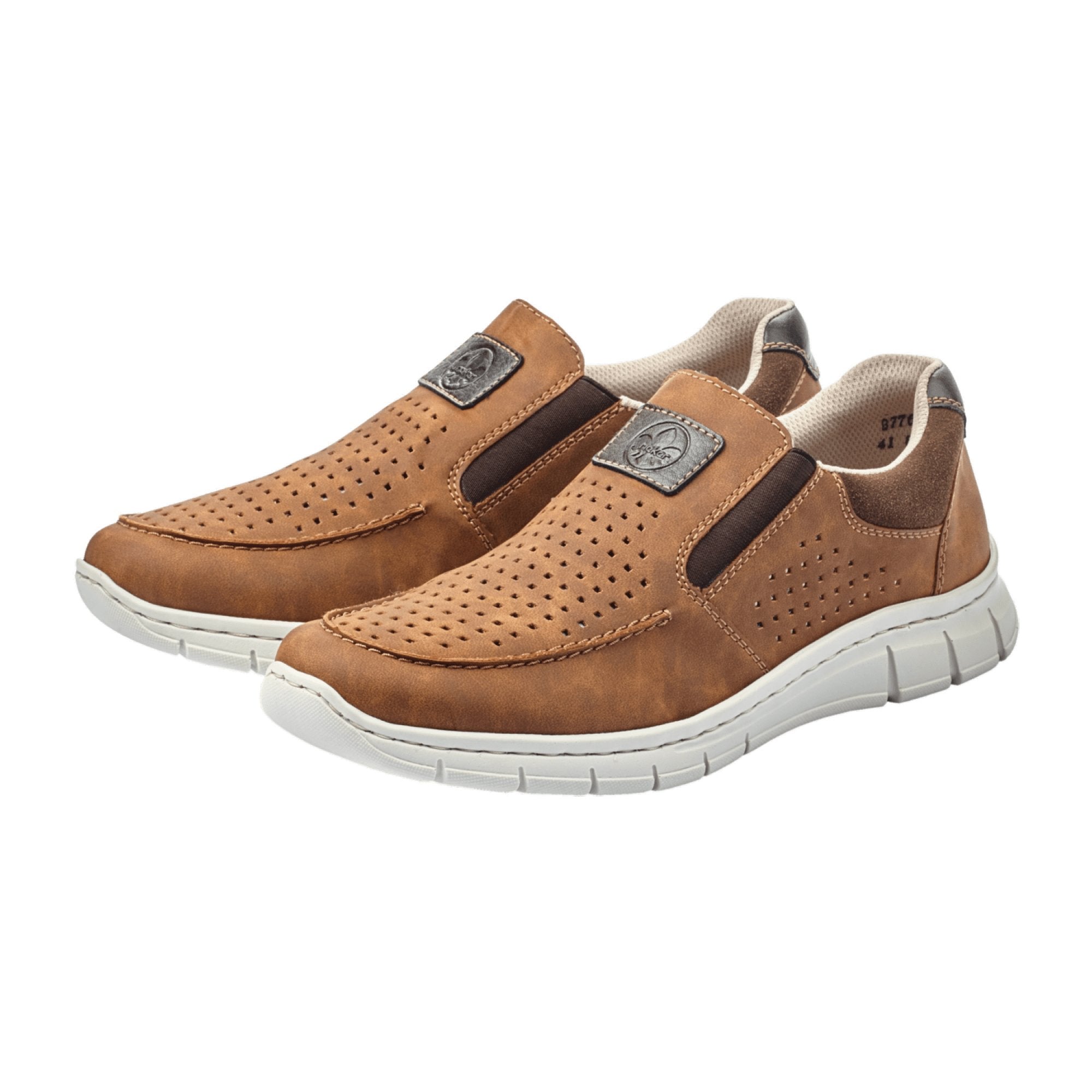 Rieker Men's Brown Slip-On Shoes Comfortable Synthetic Casual Footwear