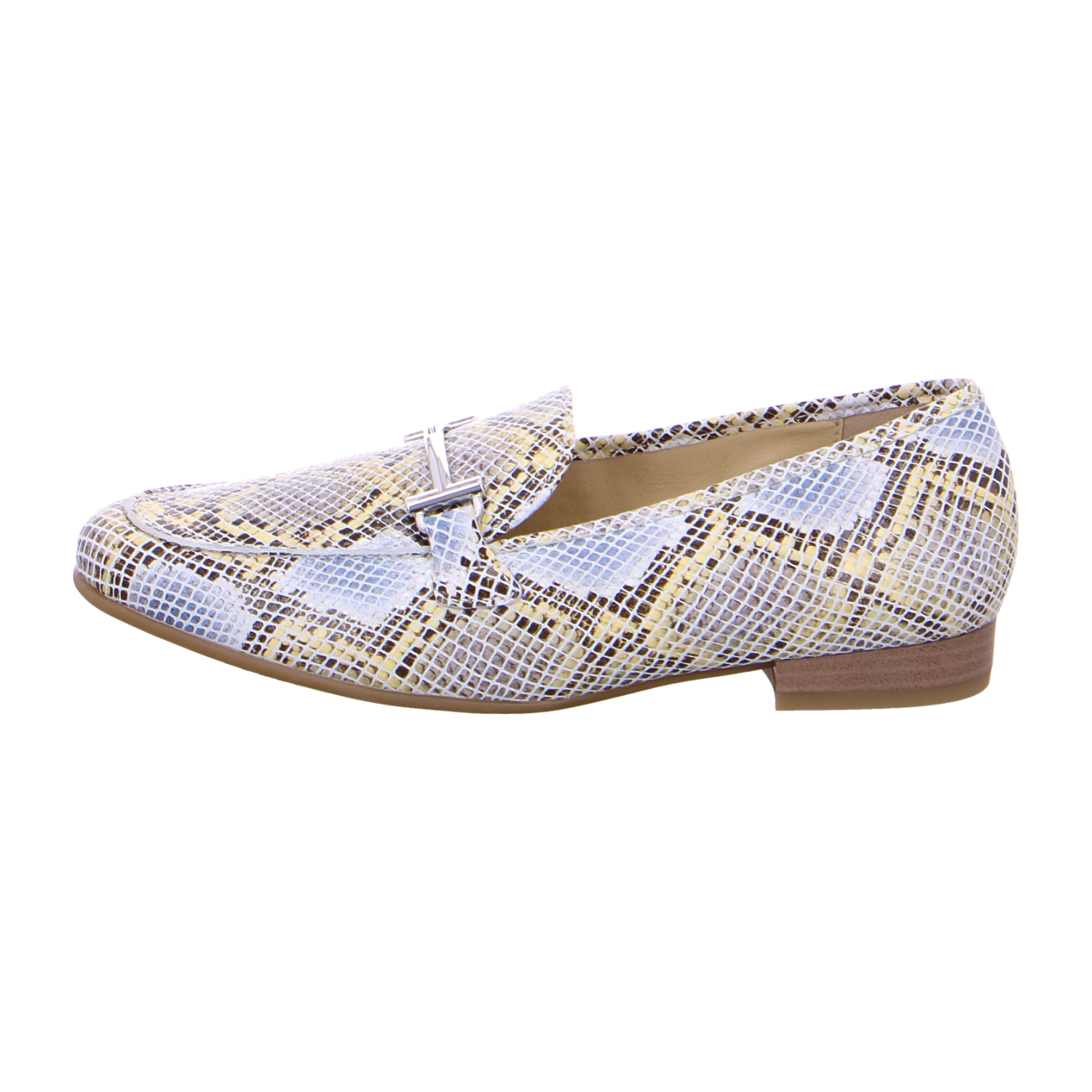 ARA KENT Women's Leather Animal Print Slip-On Loafers Round Toe