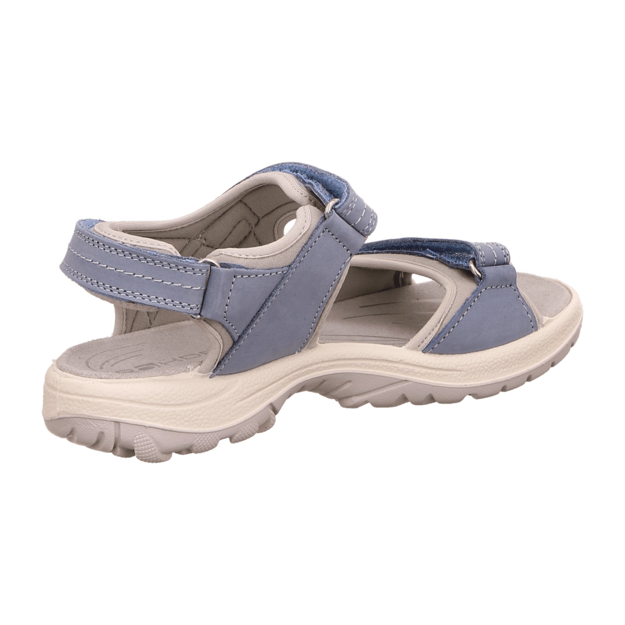 Rohde Women's Blue Nubuck Leather Sandals with Velcro Straps and Comfort Sole