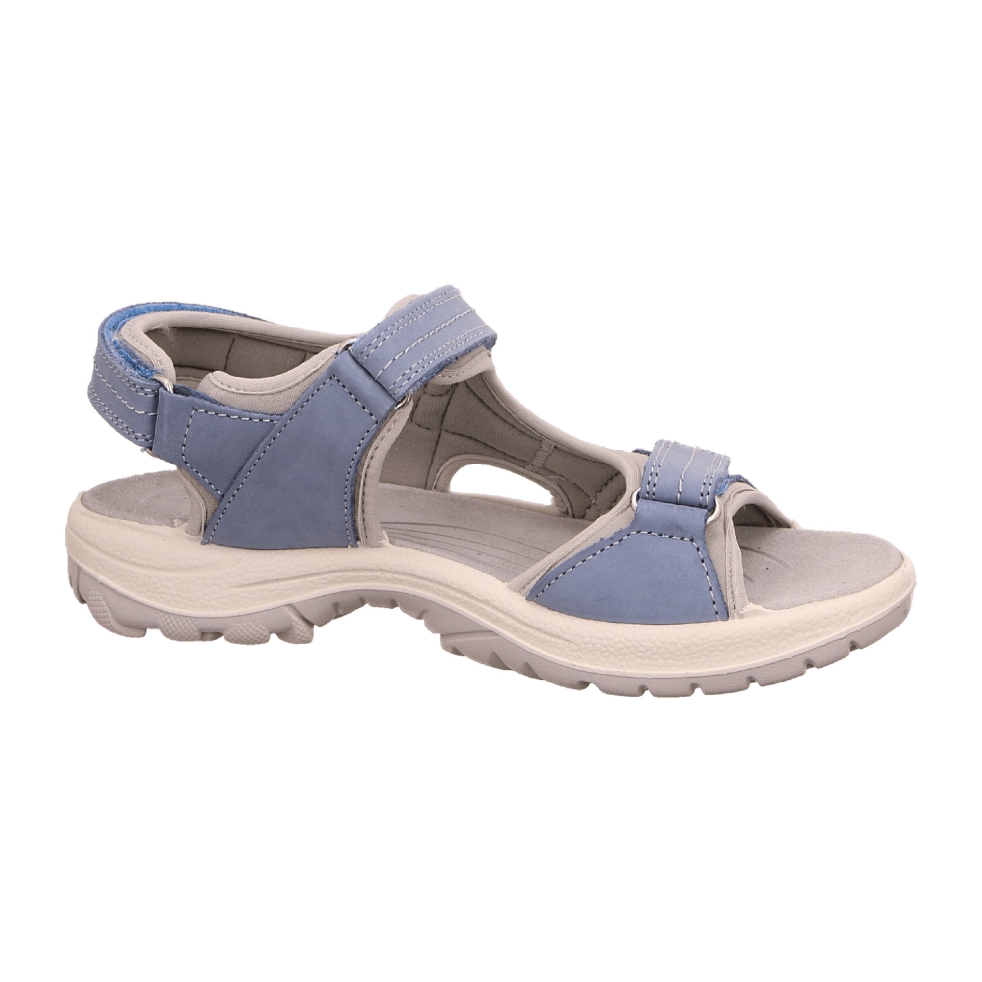 Rohde Women's Blue Nubuck Leather Sandals with Velcro Straps and Comfort Sole