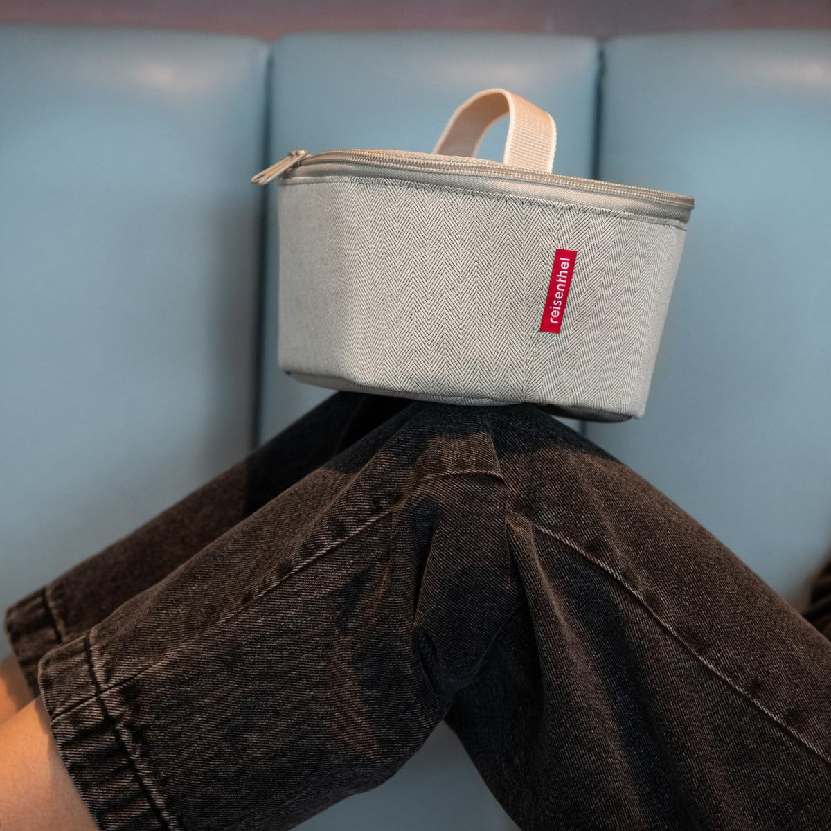 reisenthel coolerbag M Pocket Cooler Bag - Recycled PET Herringbone Sand