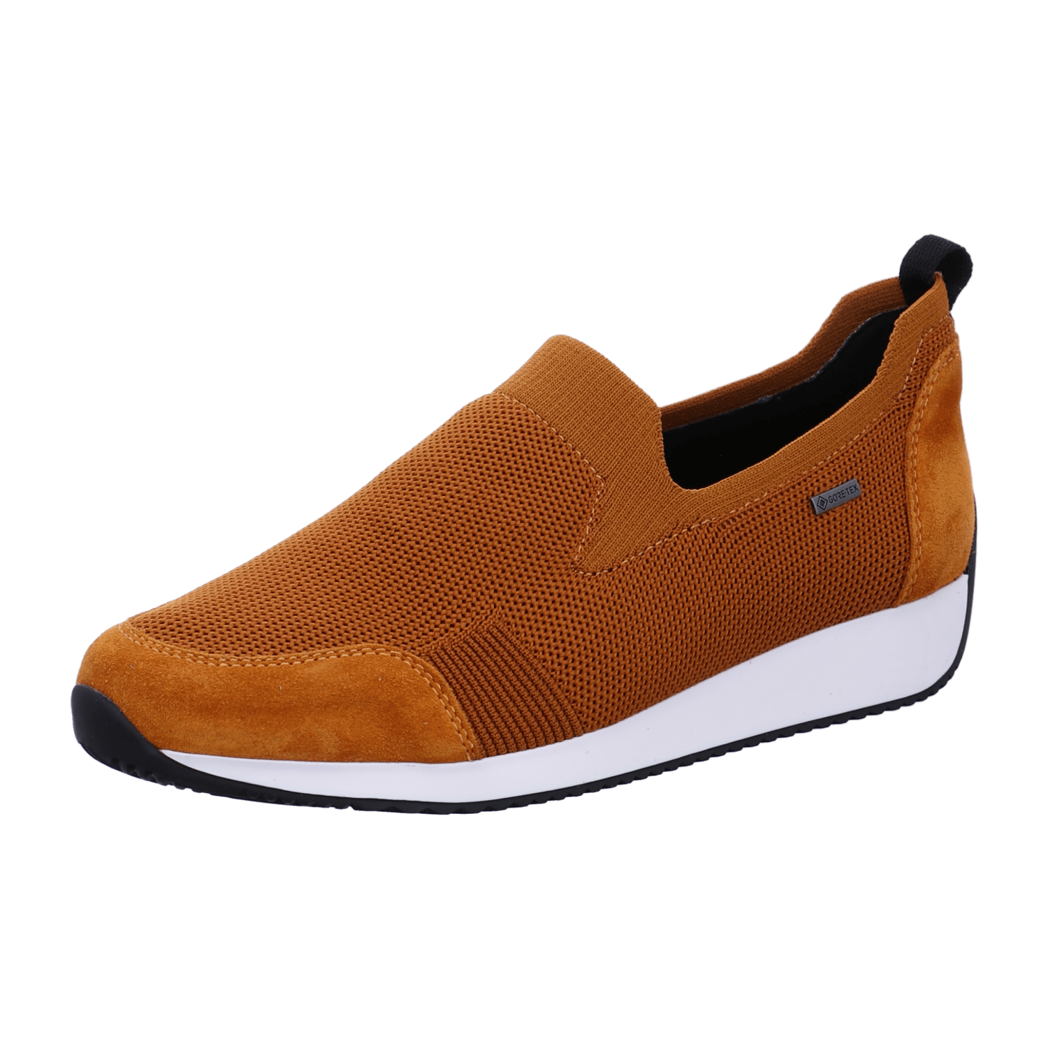 ARA LISBON Women's Chelsea Boots Suede Leather Orange Pull-On