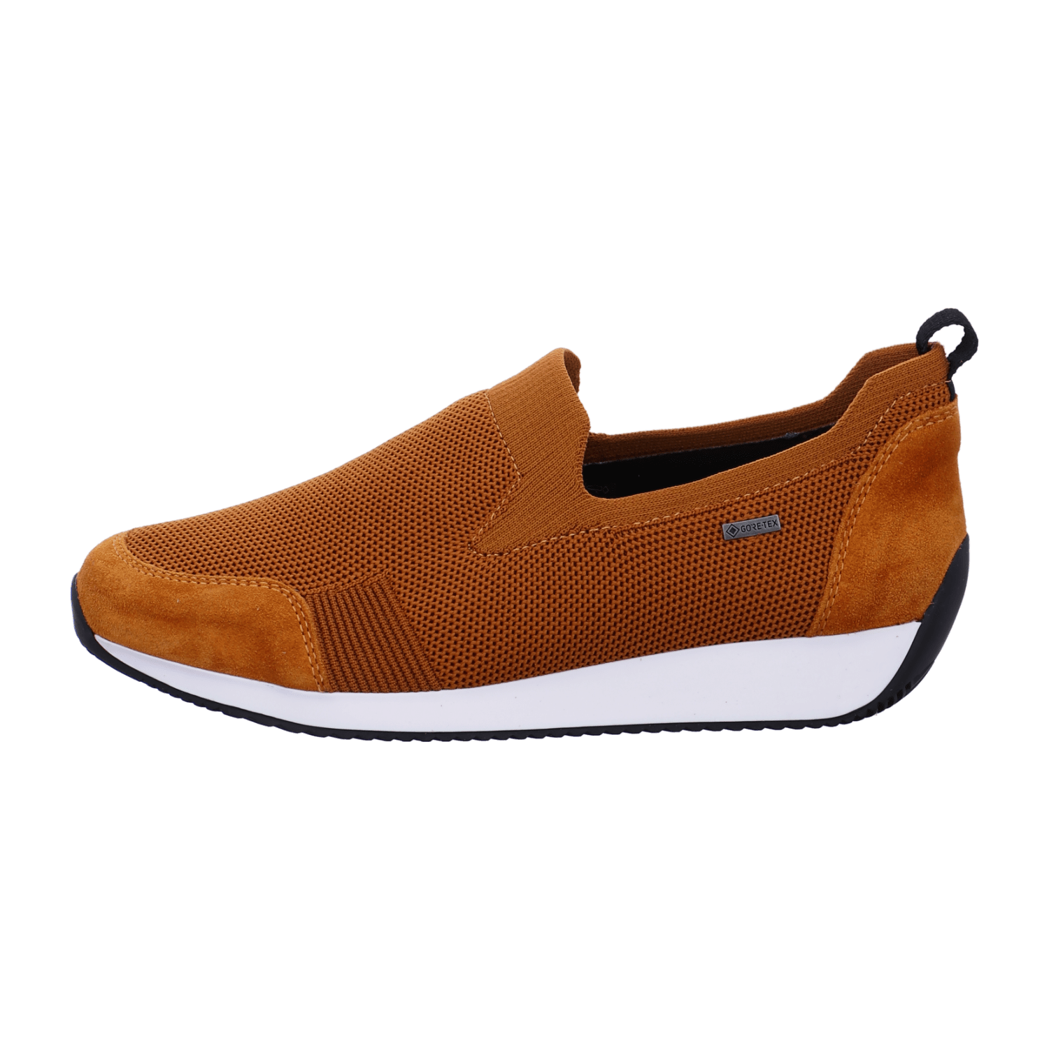 ARA LISBON Women's Chelsea Boots Suede Leather Orange Pull-On