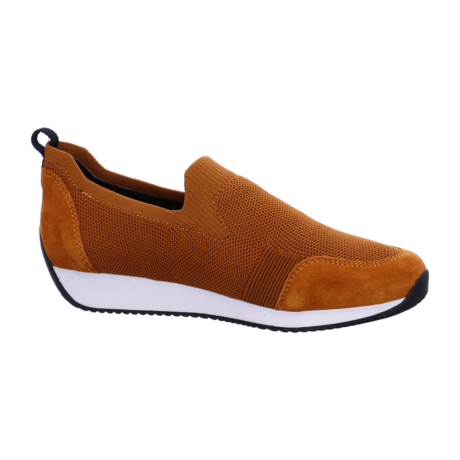 ARA LISBON Women's Chelsea Boots Suede Leather Orange Pull-On