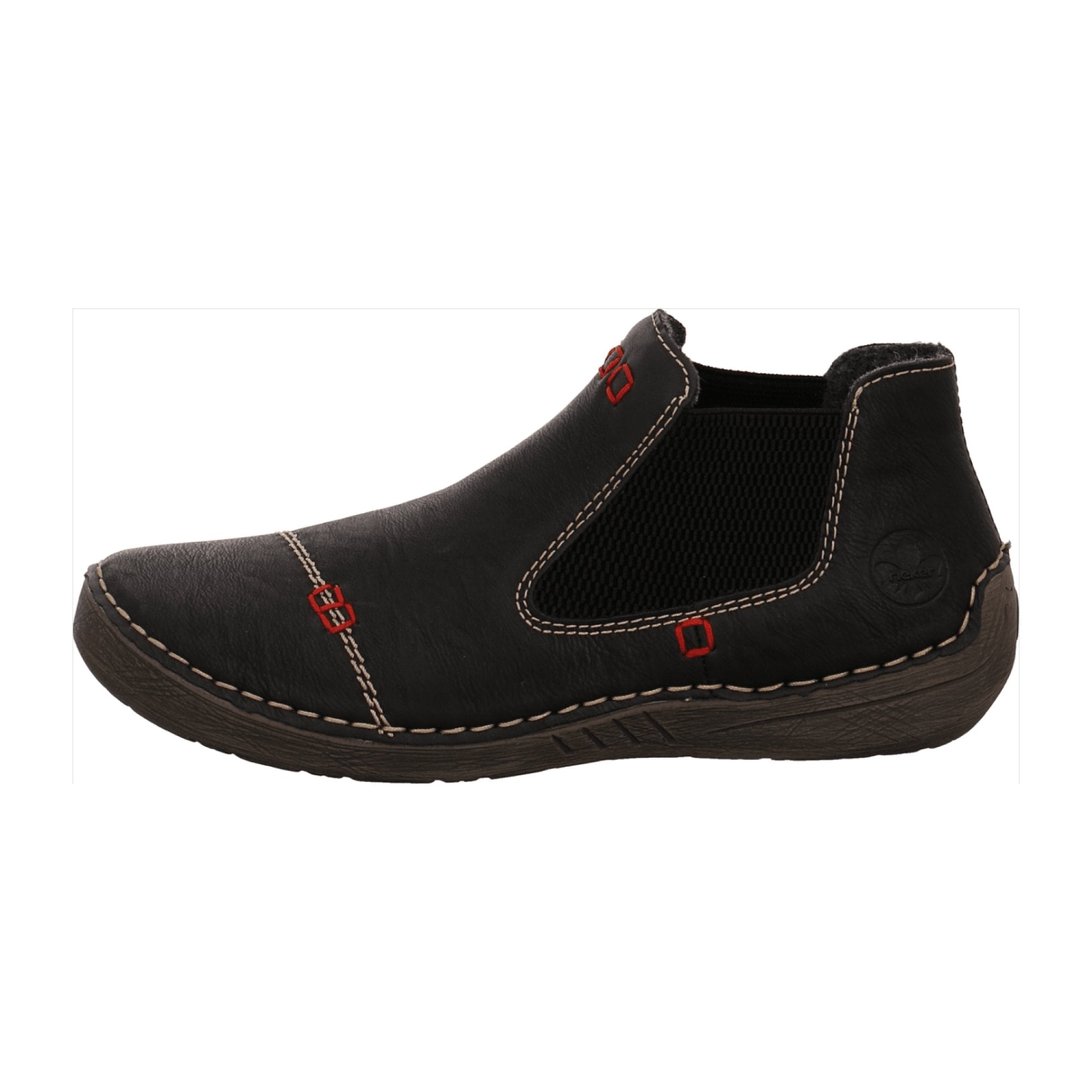 Rieker Women's Black Chelsea Boots with Zipper and Warm Lining