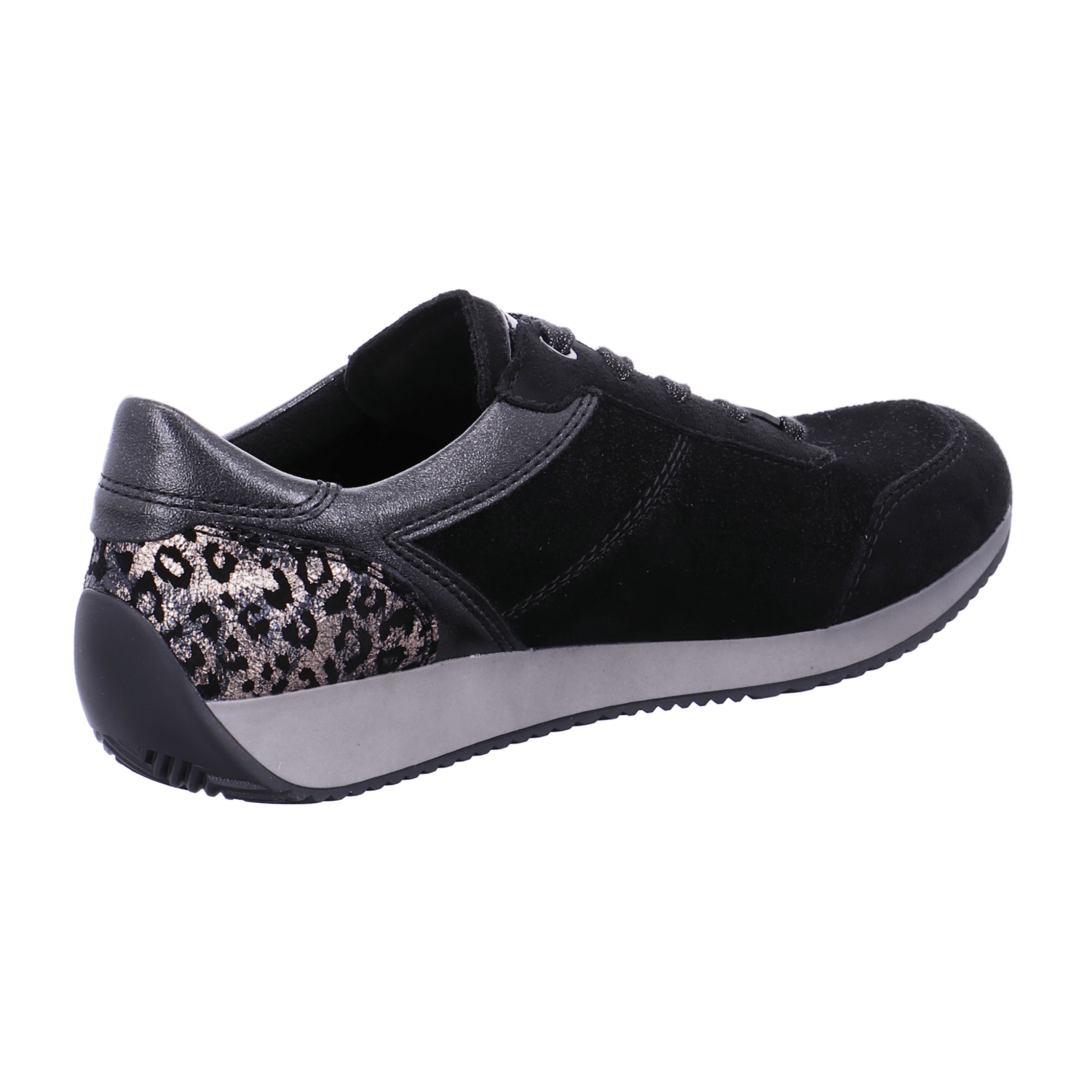 ARA LISBON Women's Sneakers Black Lace-Up Synthetic Stretch