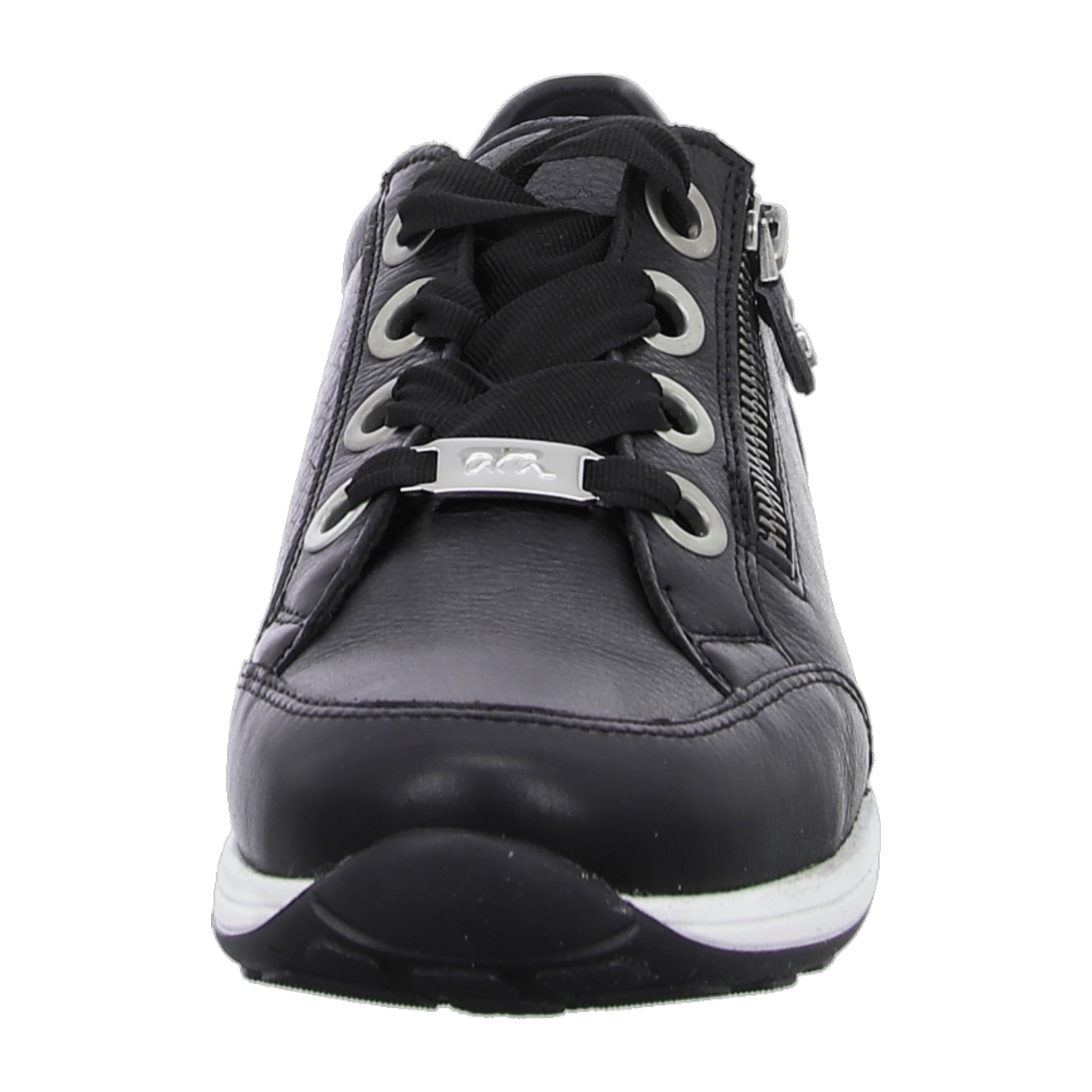 ARA OSAKA Women's Leather Low-Top Sneakers with Lace-Up Closure and Round Toe in Black - Bartel-Shop