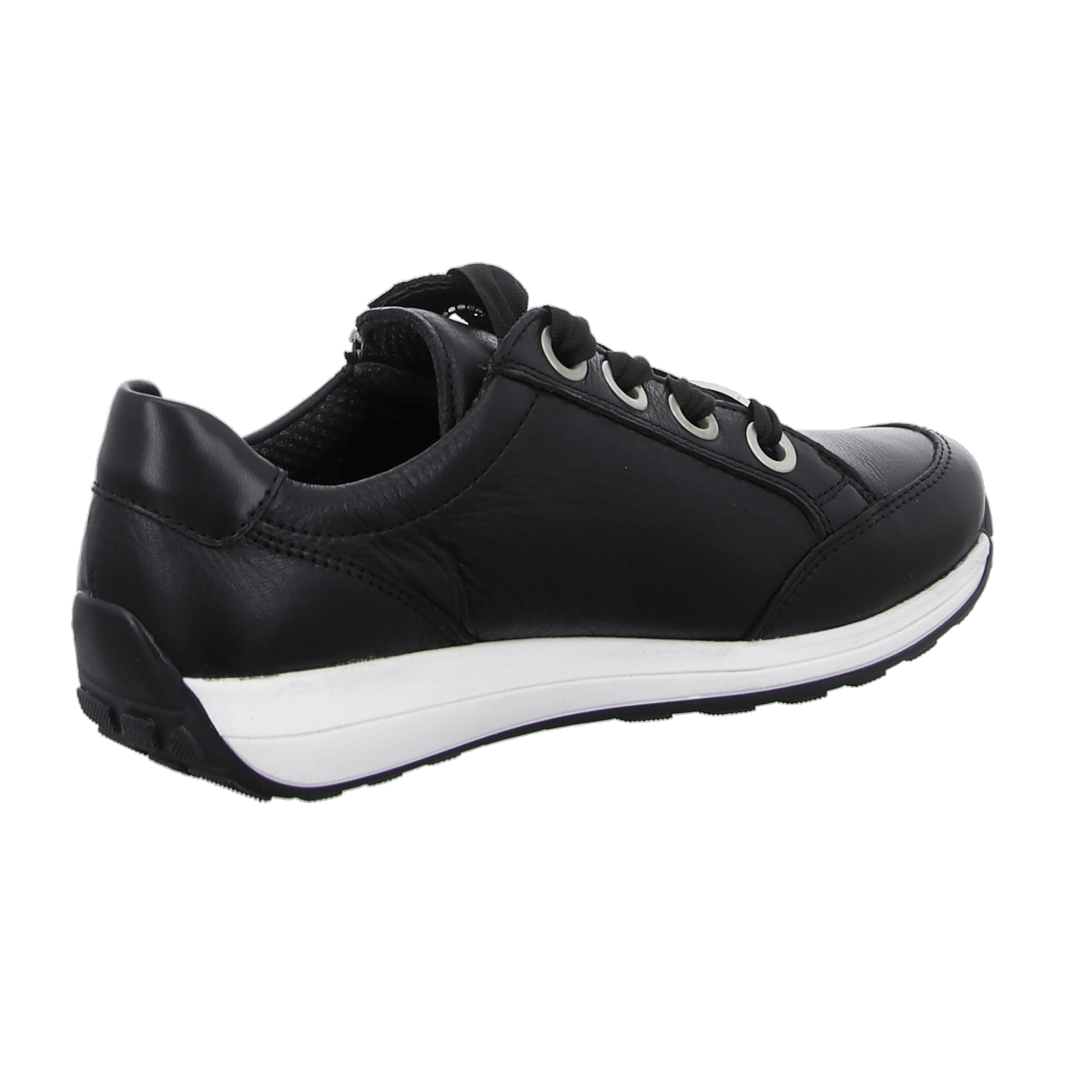ARA OSAKA Women's Leather Low-Top Sneakers with Lace-Up Closure and Round Toe in Black - Bartel-Shop