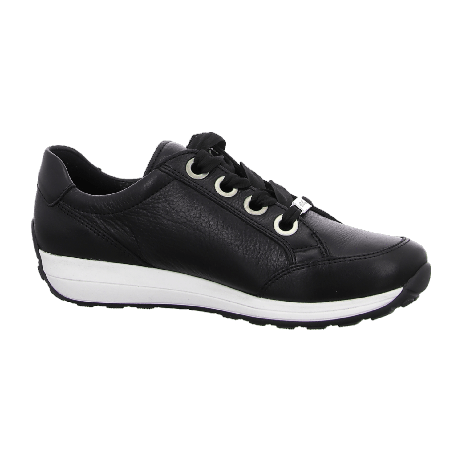 ARA OSAKA Women's Leather Low-Top Sneakers with Lace-Up Closure and Round Toe in Black - Bartel-Shop