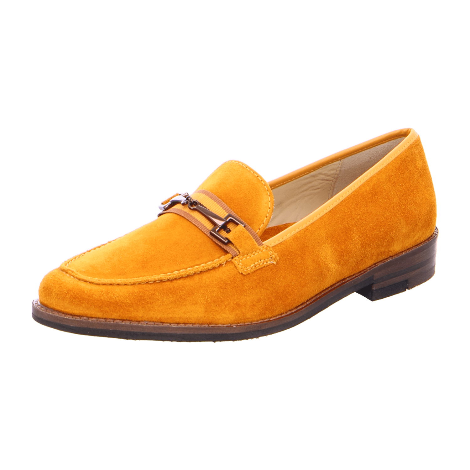 ARA KENT Women's Yellow Nubuck Loafers with Leather Lining and Synthetic Sole
