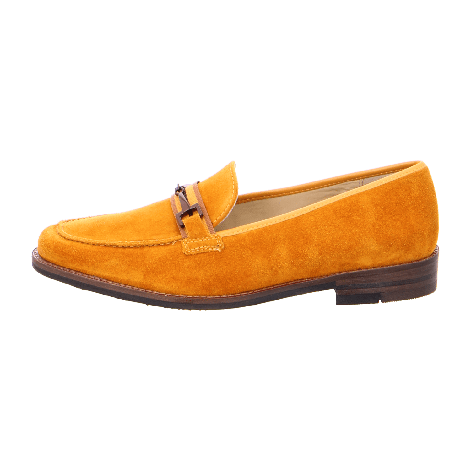 ARA KENT Women's Yellow Nubuck Loafers with Leather Lining and Synthetic Sole