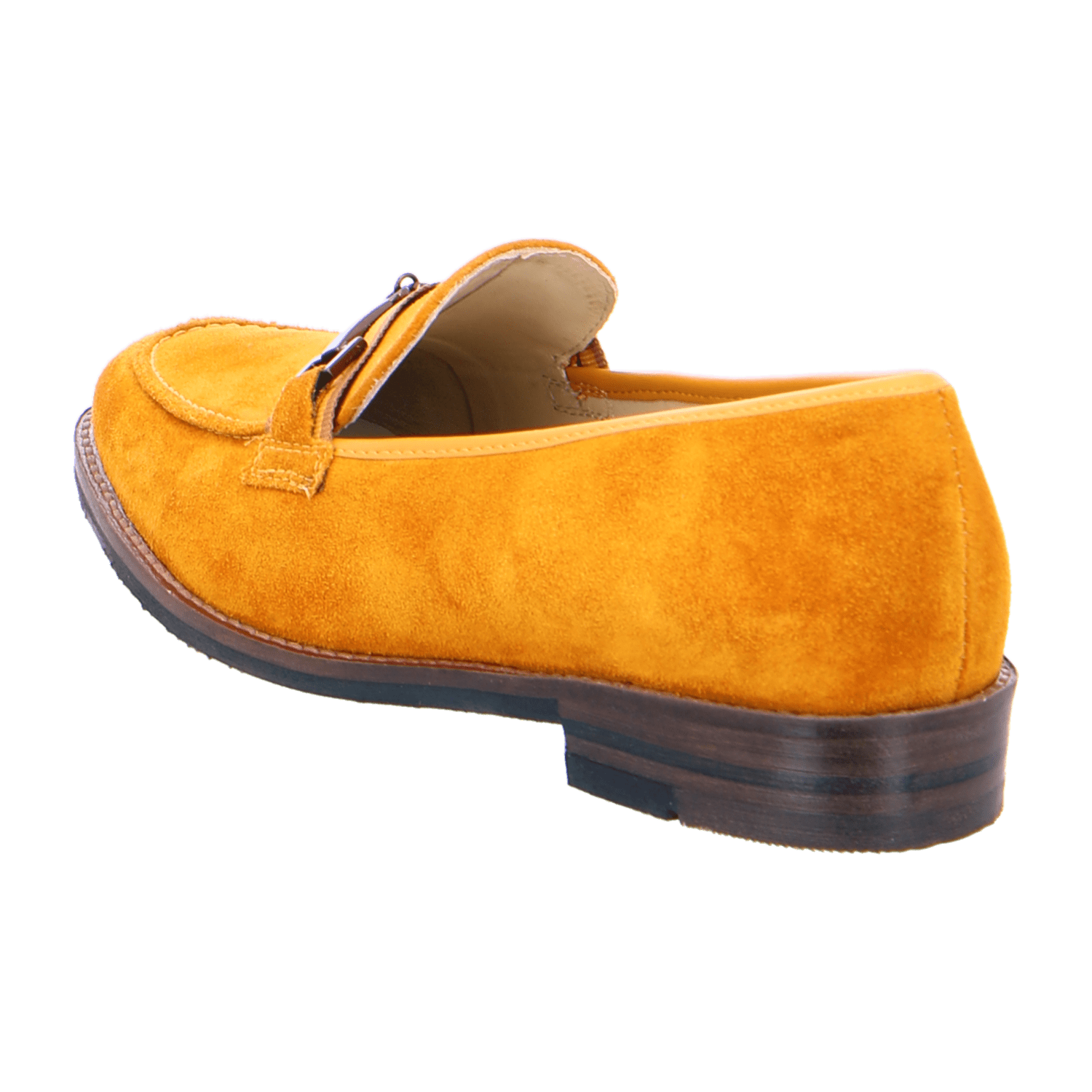 ARA KENT Women's Yellow Nubuck Loafers with Leather Lining and Synthetic Sole