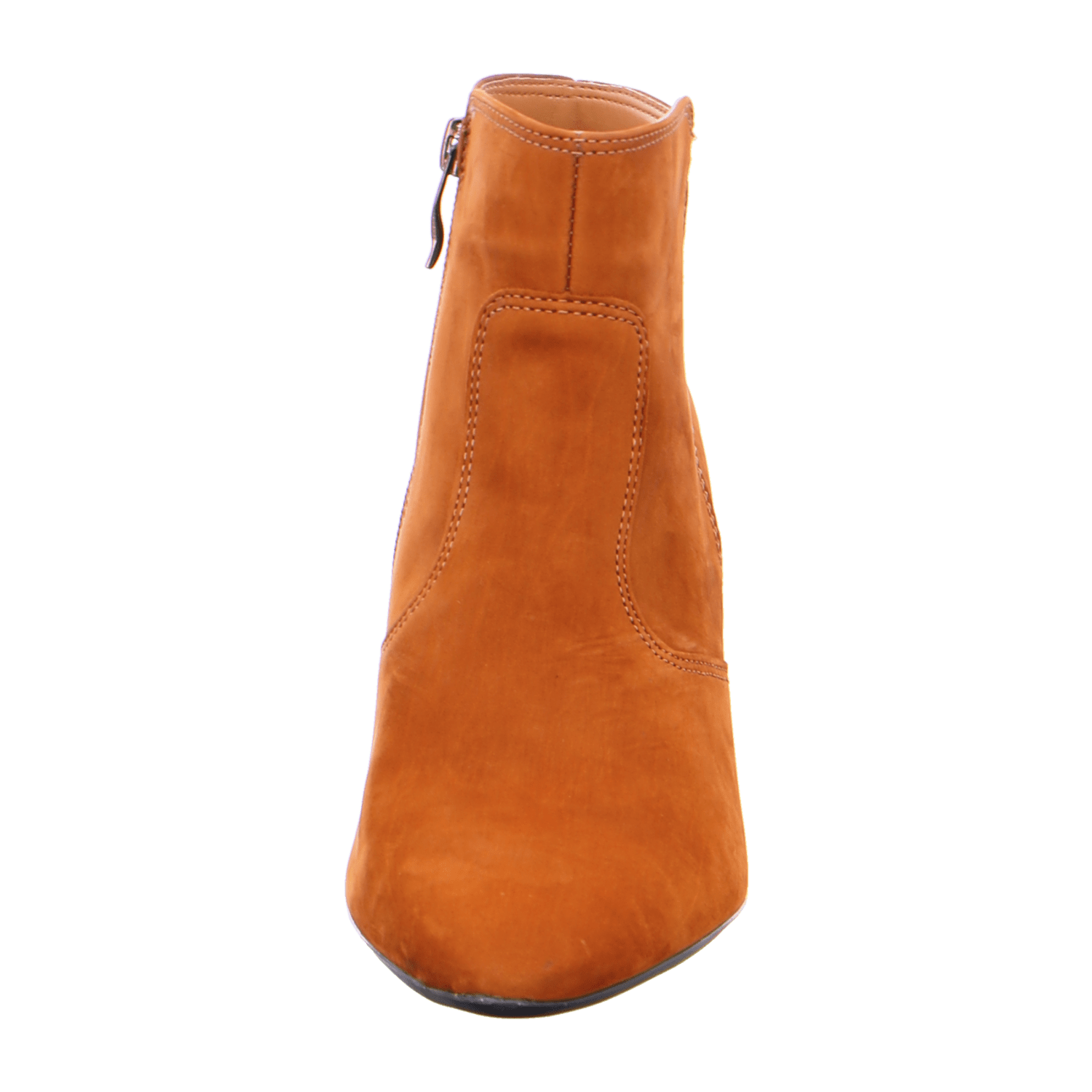 ARA Women's Ankle Boot FRAUKE in Full-Grain Leather, Classic Pointed Toe with Zip Fastening, Orange