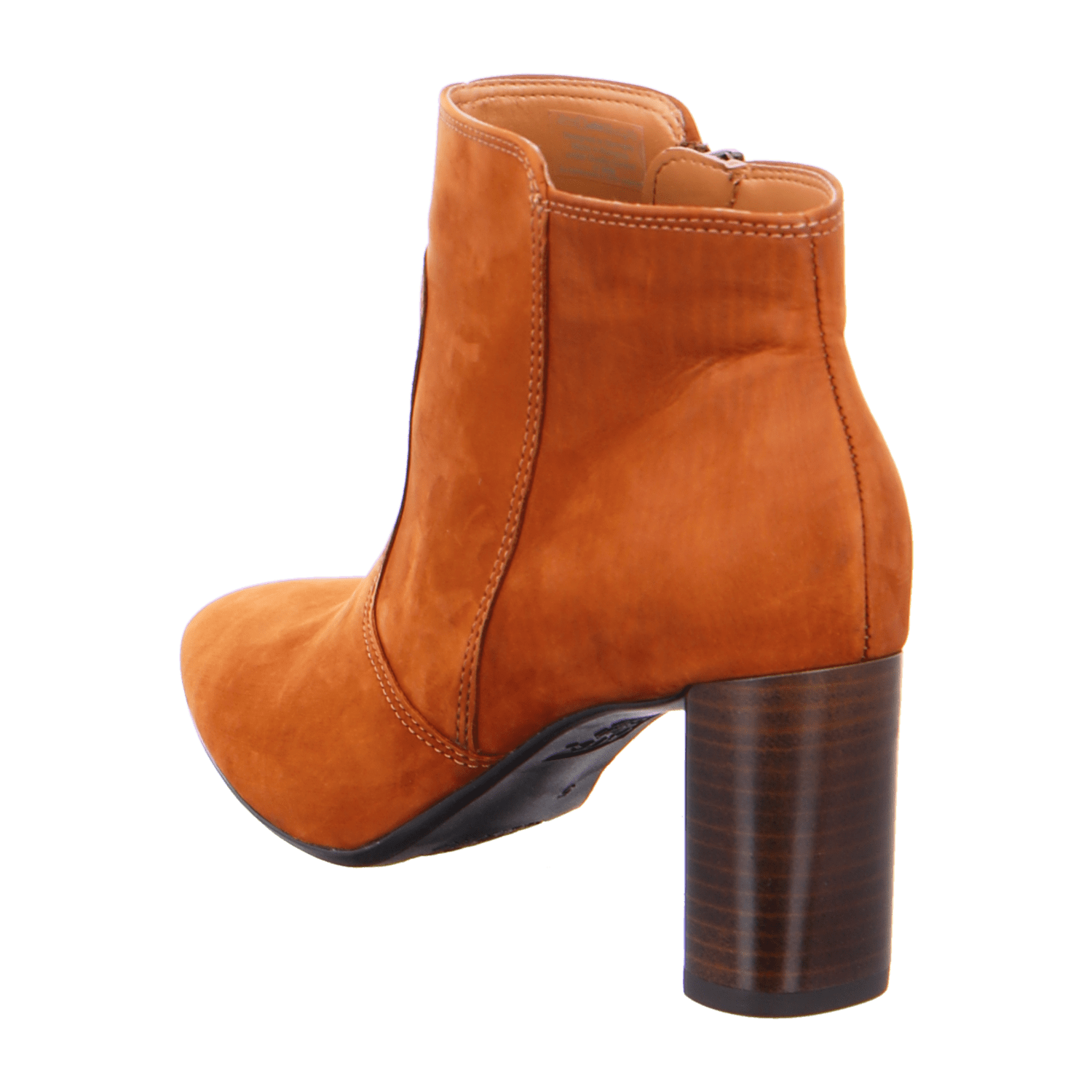 ARA Women's Ankle Boot FRAUKE in Full-Grain Leather, Classic Pointed Toe with Zip Fastening, Orange
