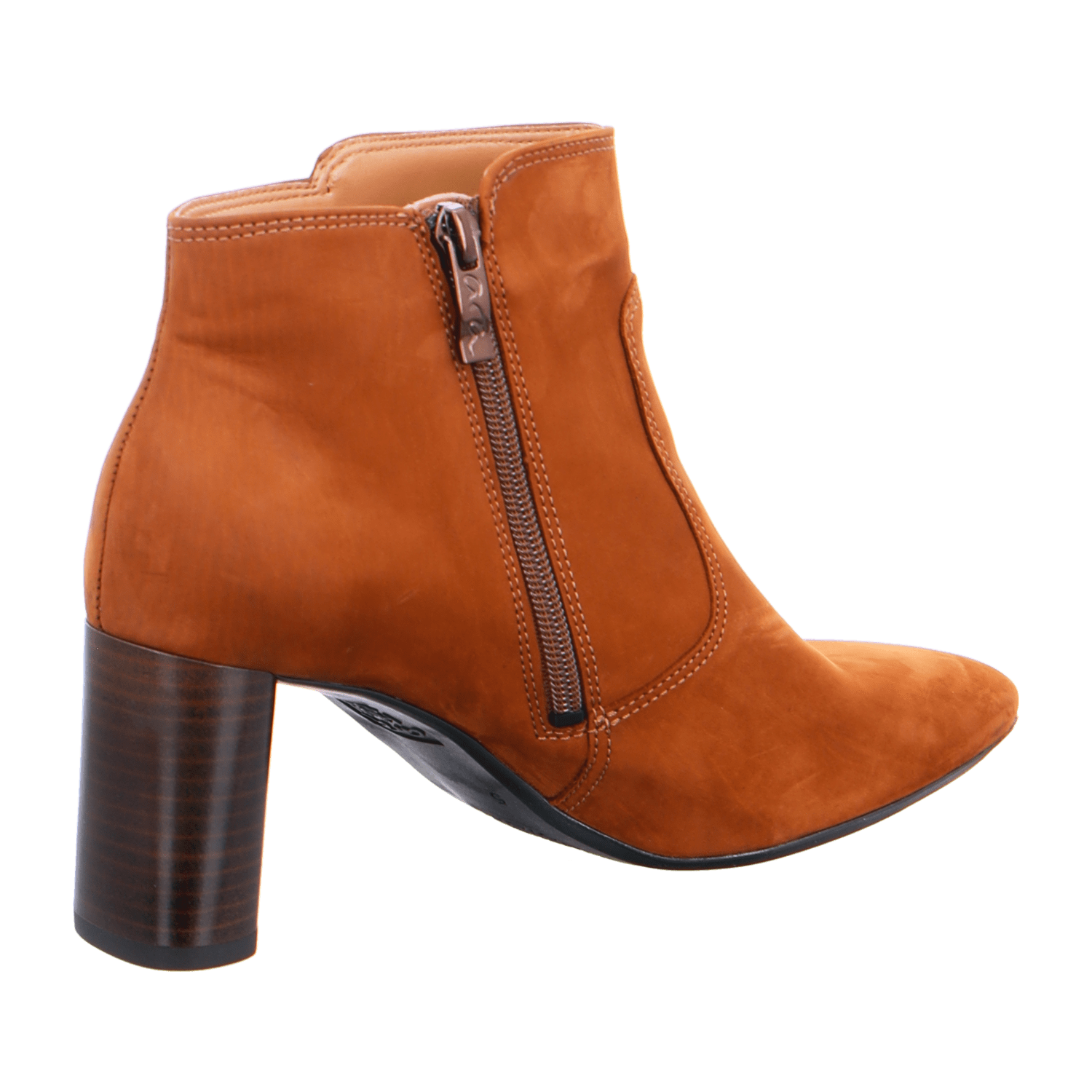ARA Women's Ankle Boot FRAUKE in Full-Grain Leather, Classic Pointed Toe with Zip Fastening, Orange