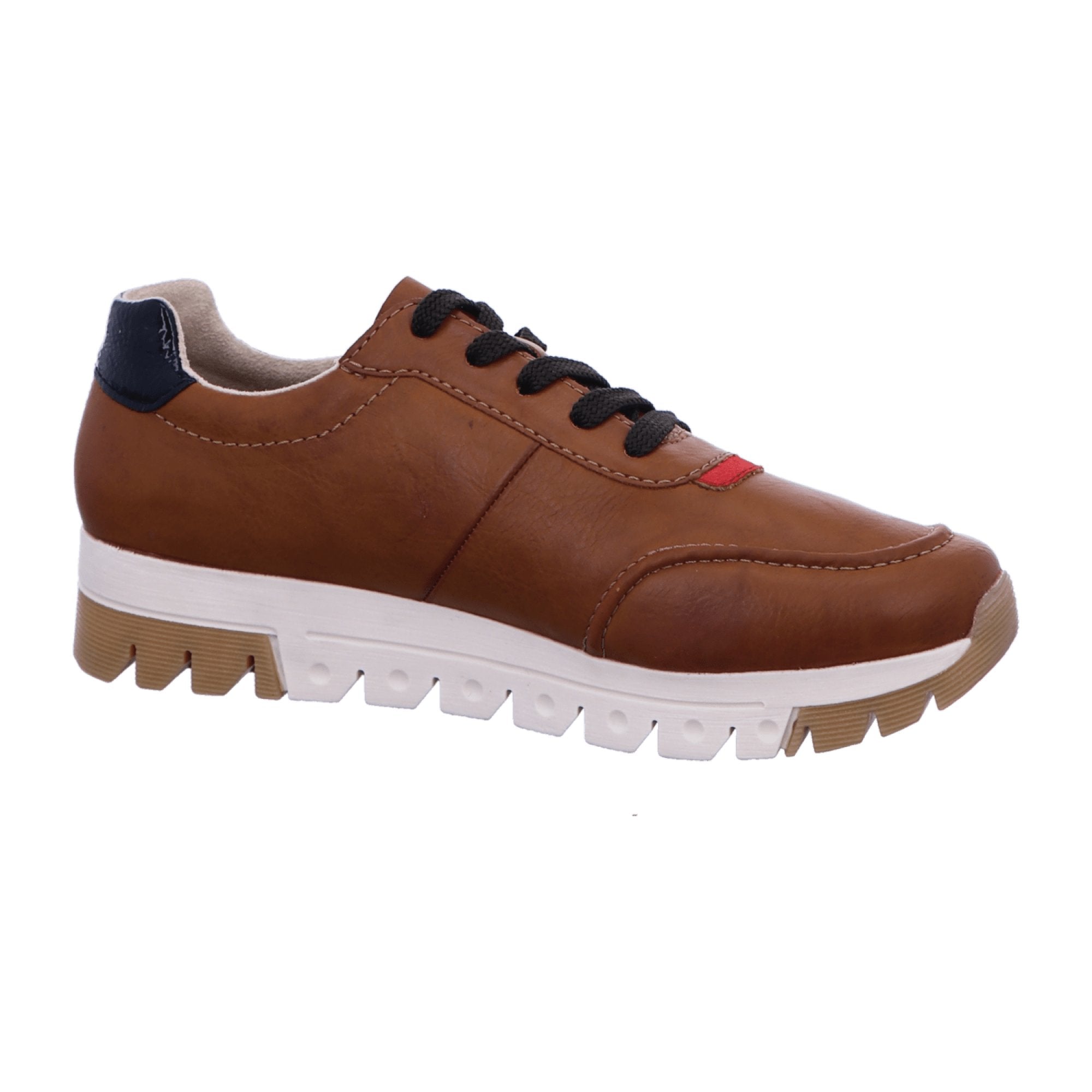 Rieker Women's Brown Sneakers Comfortable Synthetic Material Casual Lace-Up Shoes