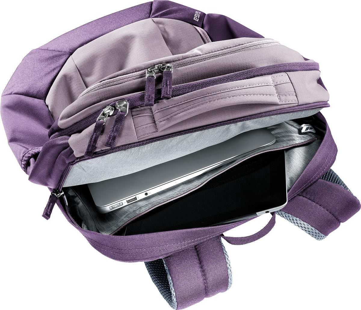 deuter Giga Lifestyle Backpack - Violet Daypack with Airstripes Ventilation