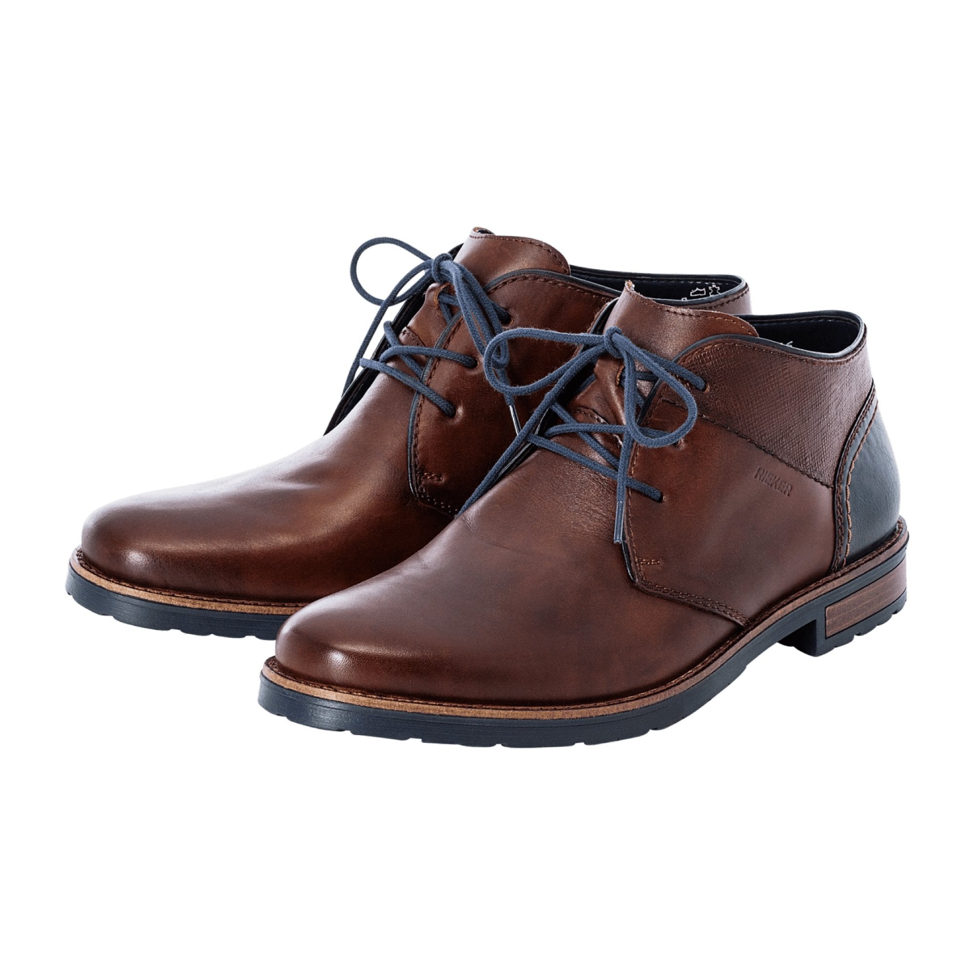 Rieker 14630 Men's Brown Leather Lace-Up Boots with Antistress Comfort System