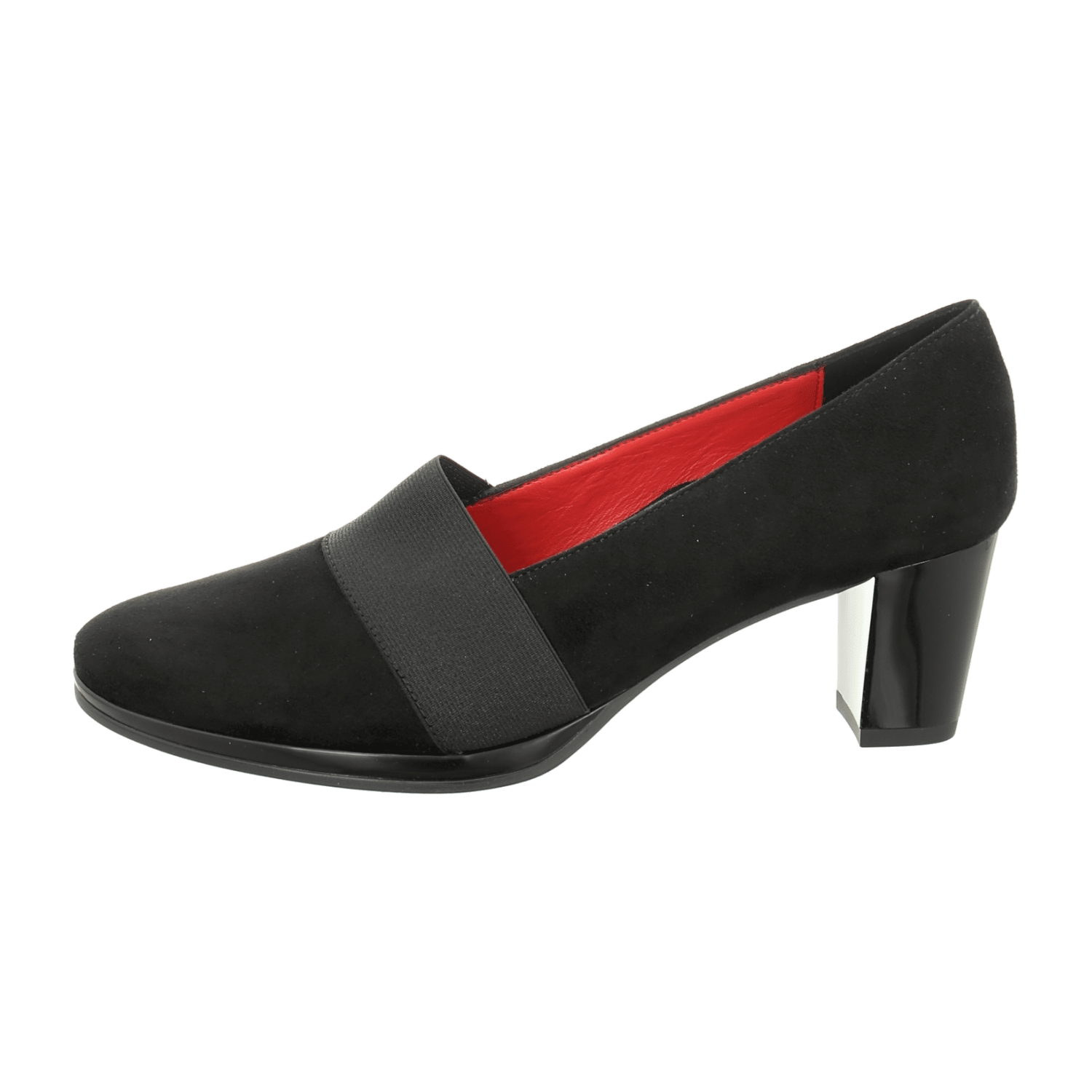 ARA ORLY Women's Pumps in Black Nubuck Leather, Pull-On Style with Closed Toe and Leather Lining