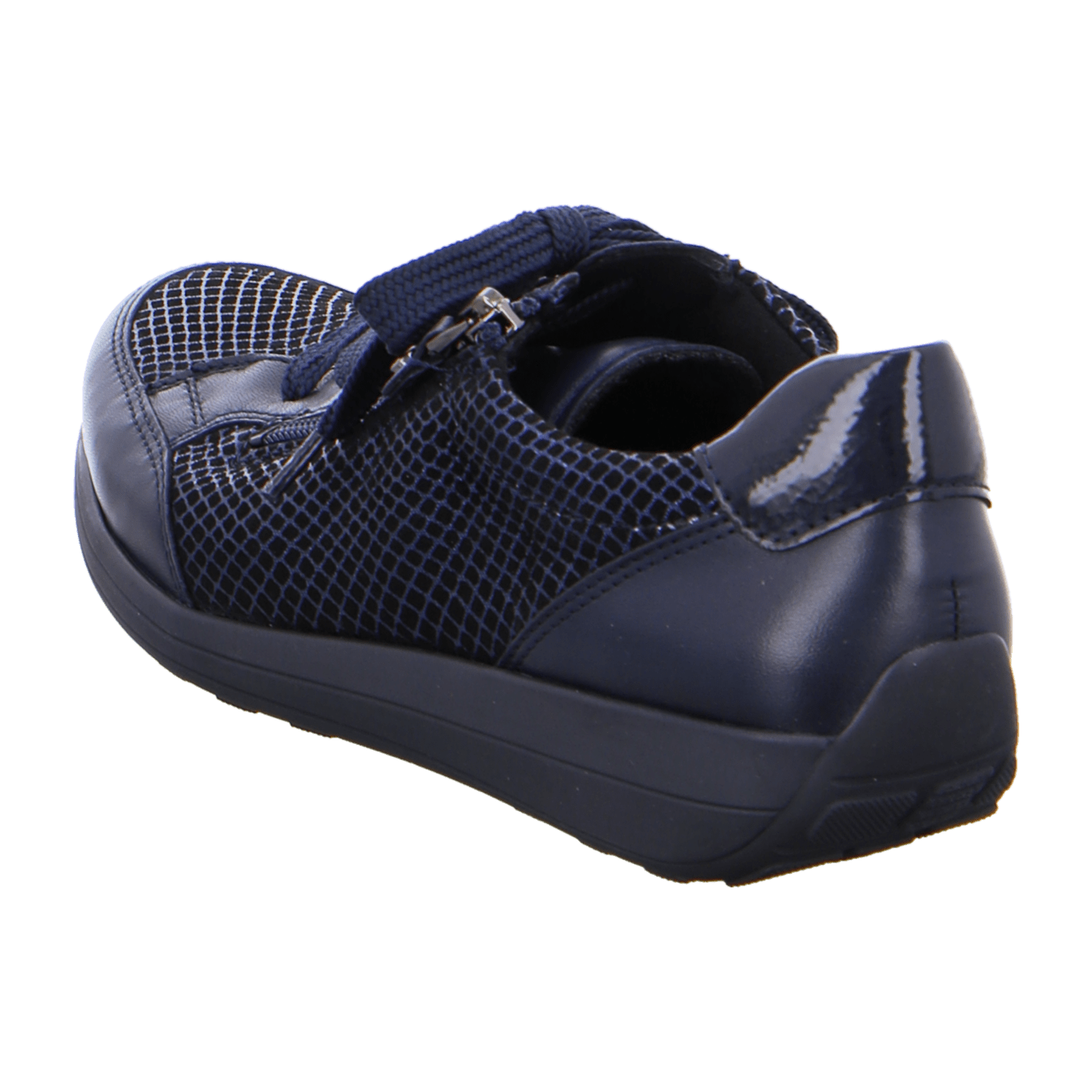 ARA MERANO Women's Sneakers in Blue Smooth Leather with Lace-Up Closure and Warmly Lined Interior