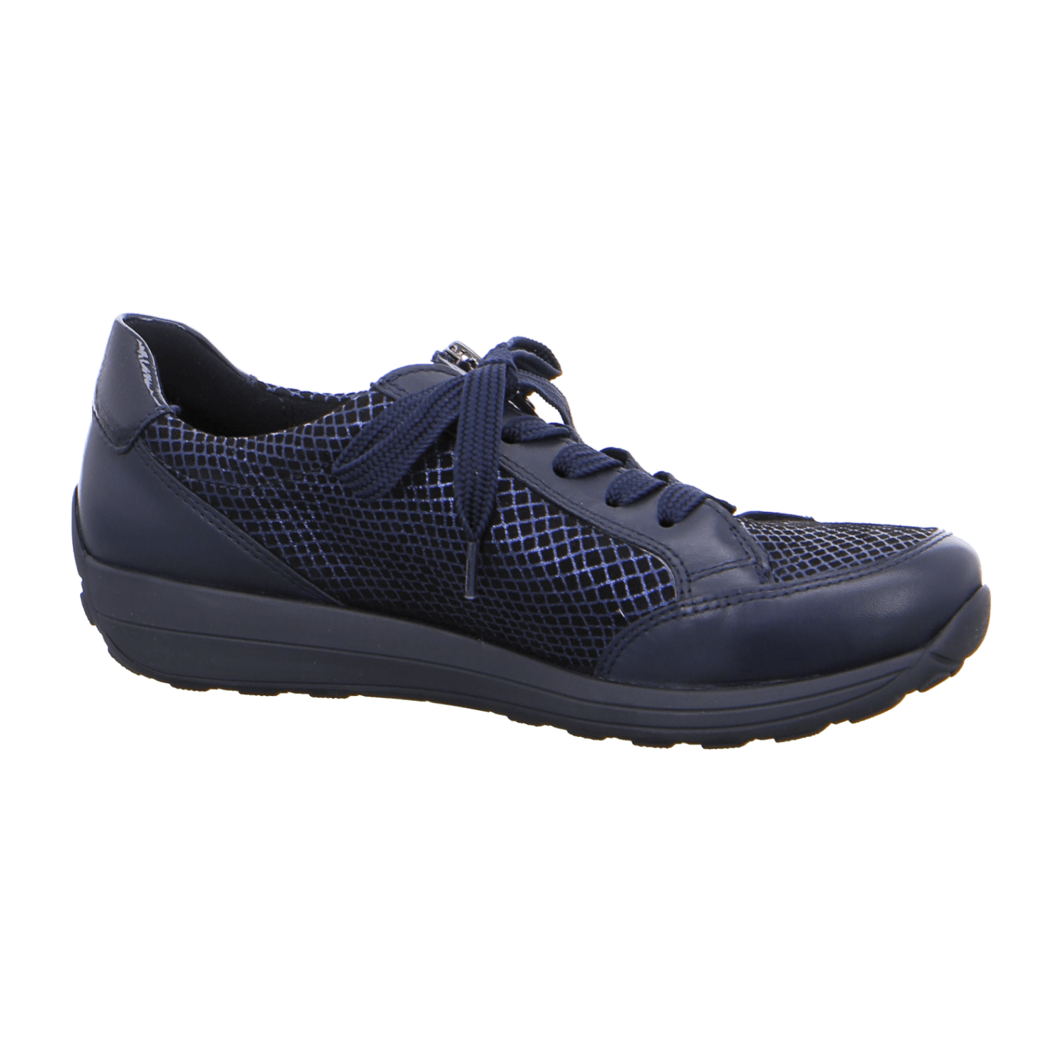 ARA MERANO Women's Sneakers in Blue Smooth Leather with Lace-Up Closure and Warmly Lined Interior